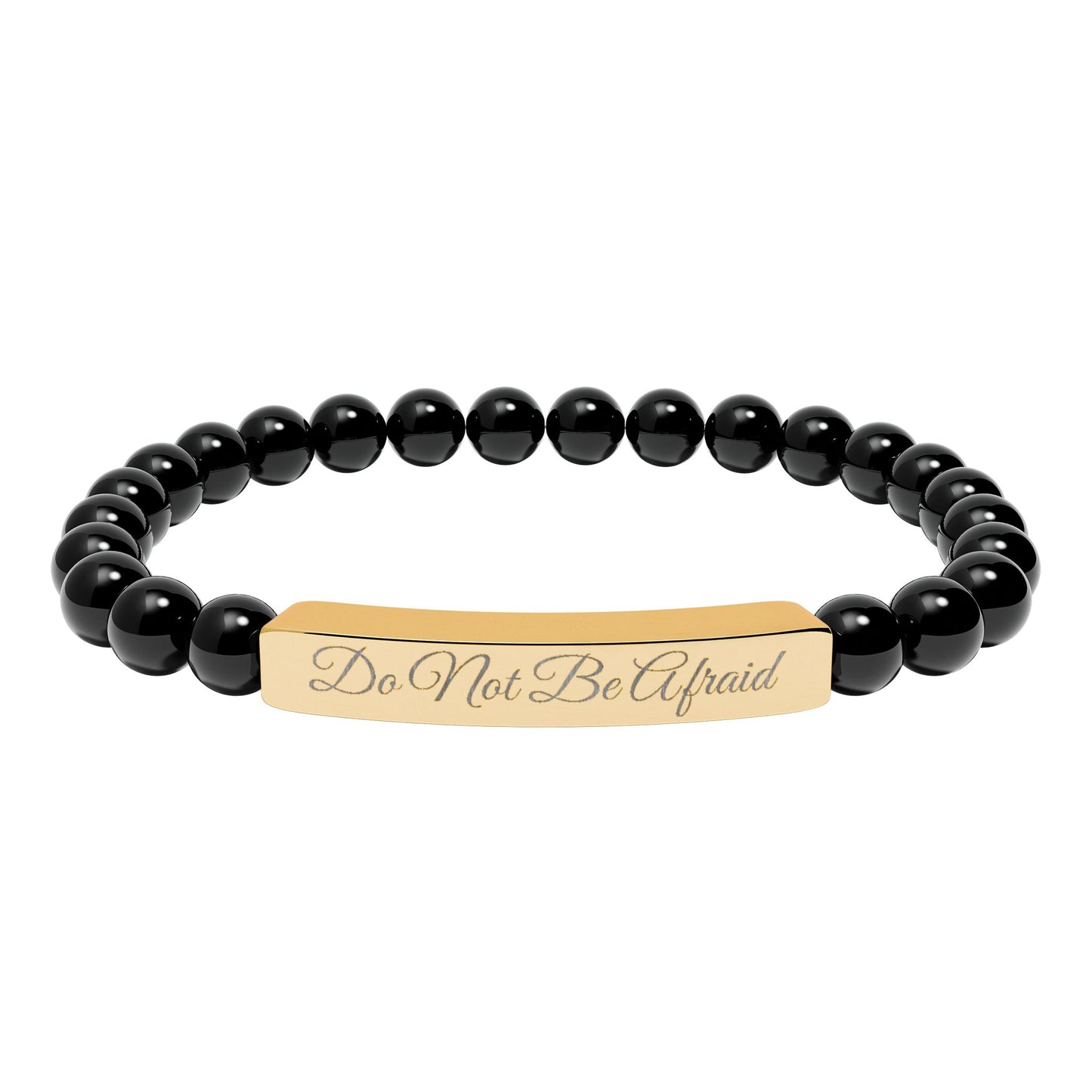 Personalized Engraved Natural Stone Bracelet -Custom Jewelry