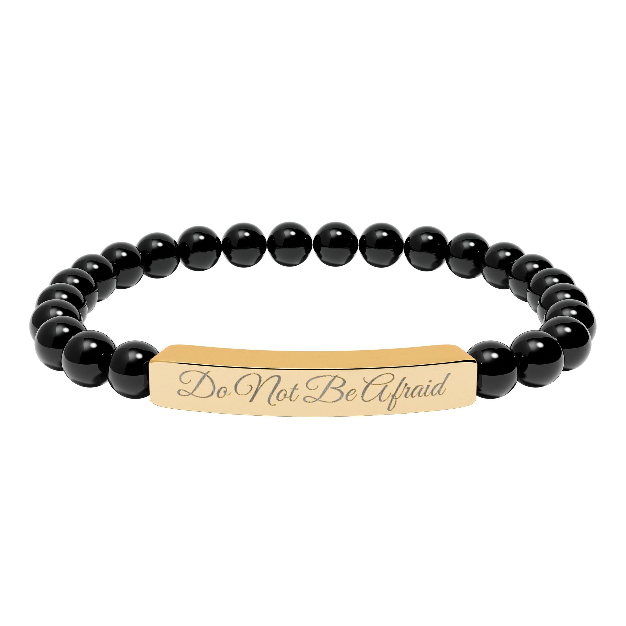 Personalized Engraved Natural Stone Bracelet -Custom Jewelry