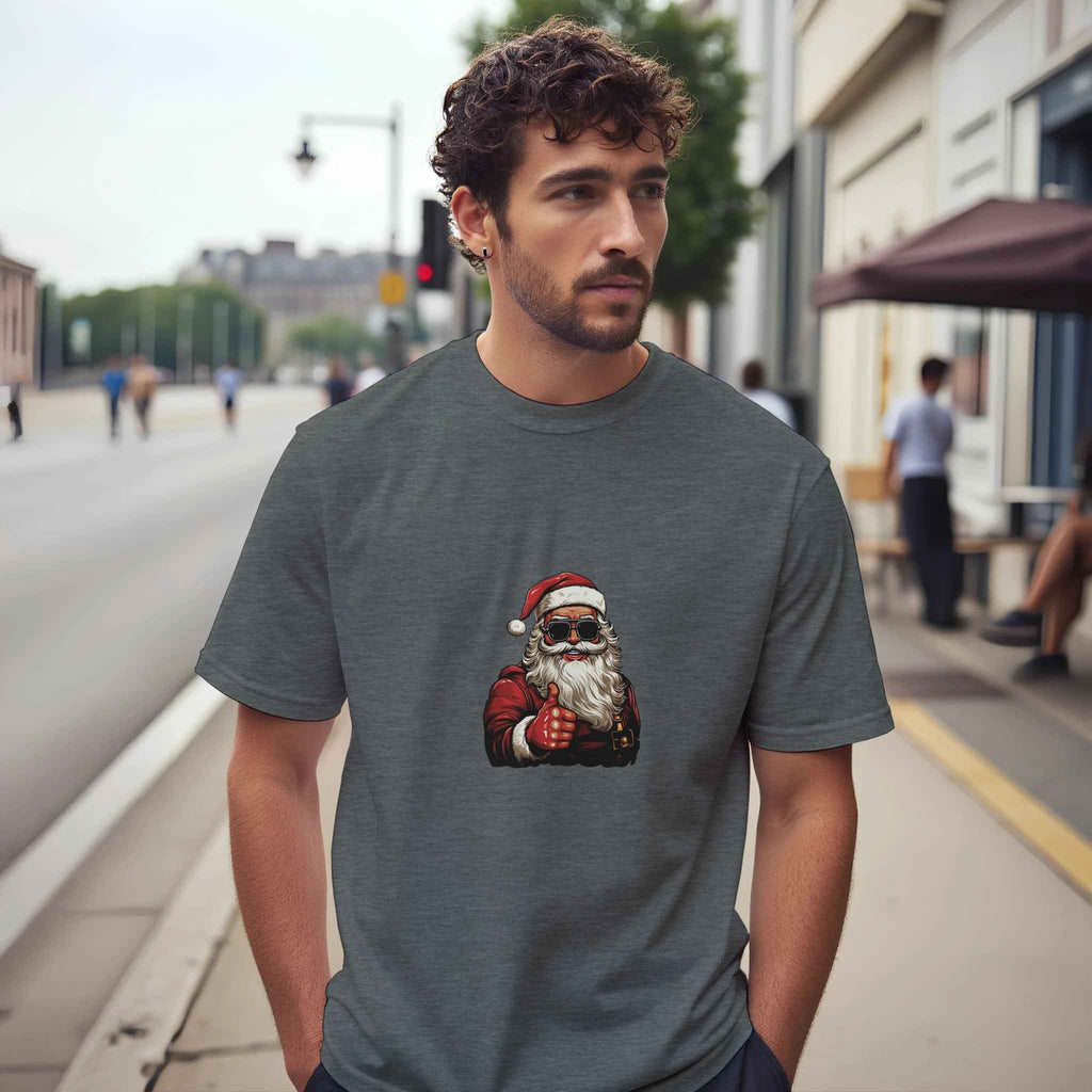 Cool Santa Thumbs Up Shirt  – Festive Holiday Graphic Tee for Modern Cheer