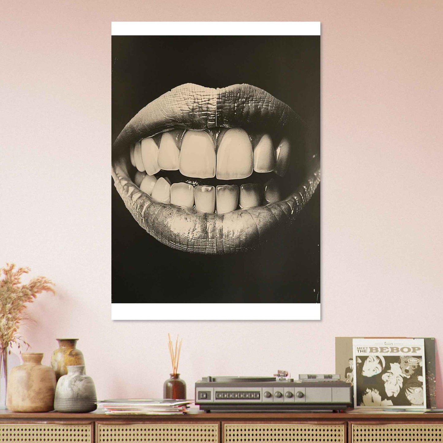 "Bite Me" Poster – Edgy Monochrome Glamour Wall Art (Multiple Sizes Available)
