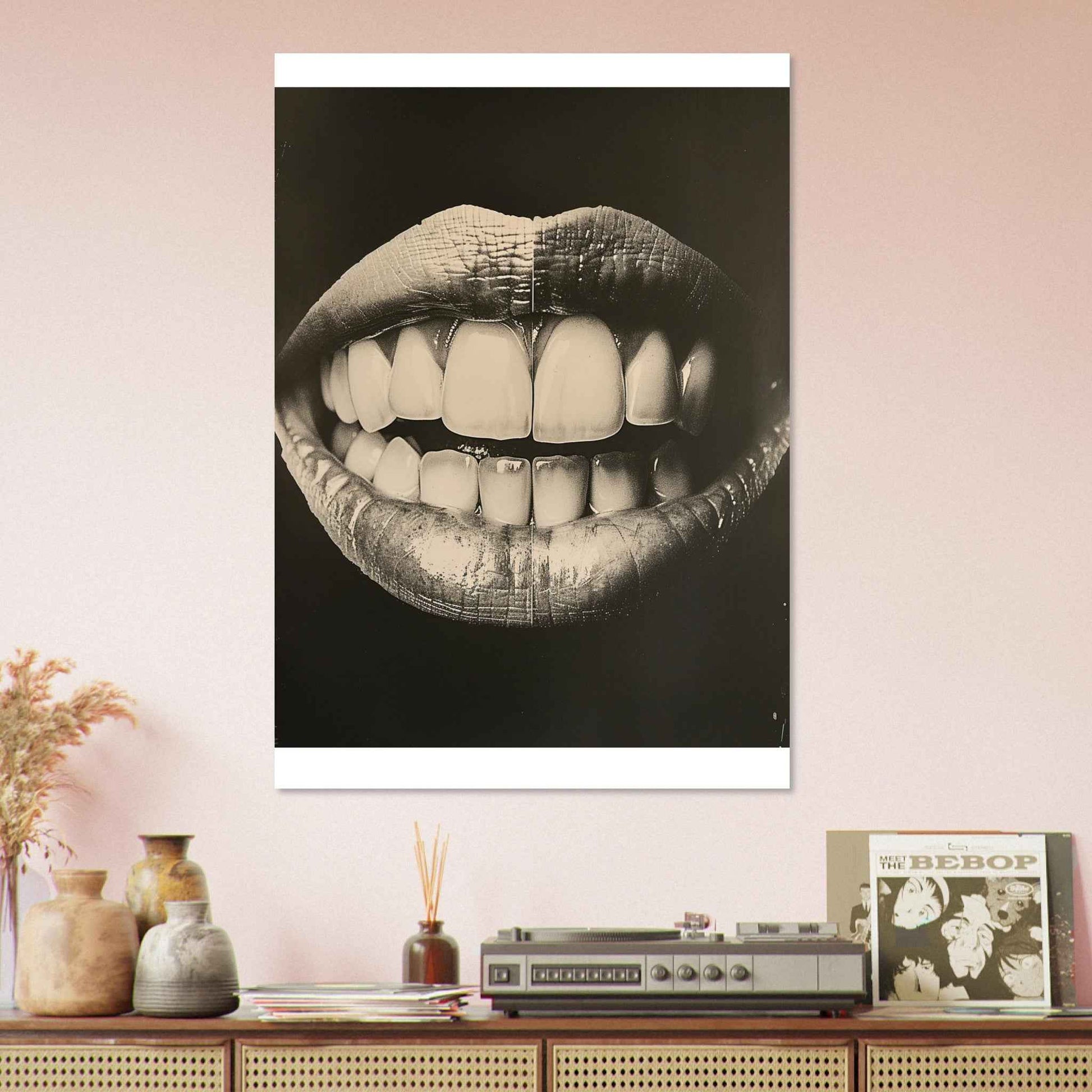 "Bite Me" Poster – Edgy Monochrome Glamour Wall Art (Multiple Sizes Available)