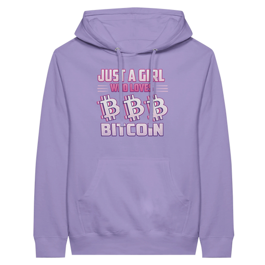Bitcoin Hoodie – Just a Girl Who Loves Bitcoin Retro Design