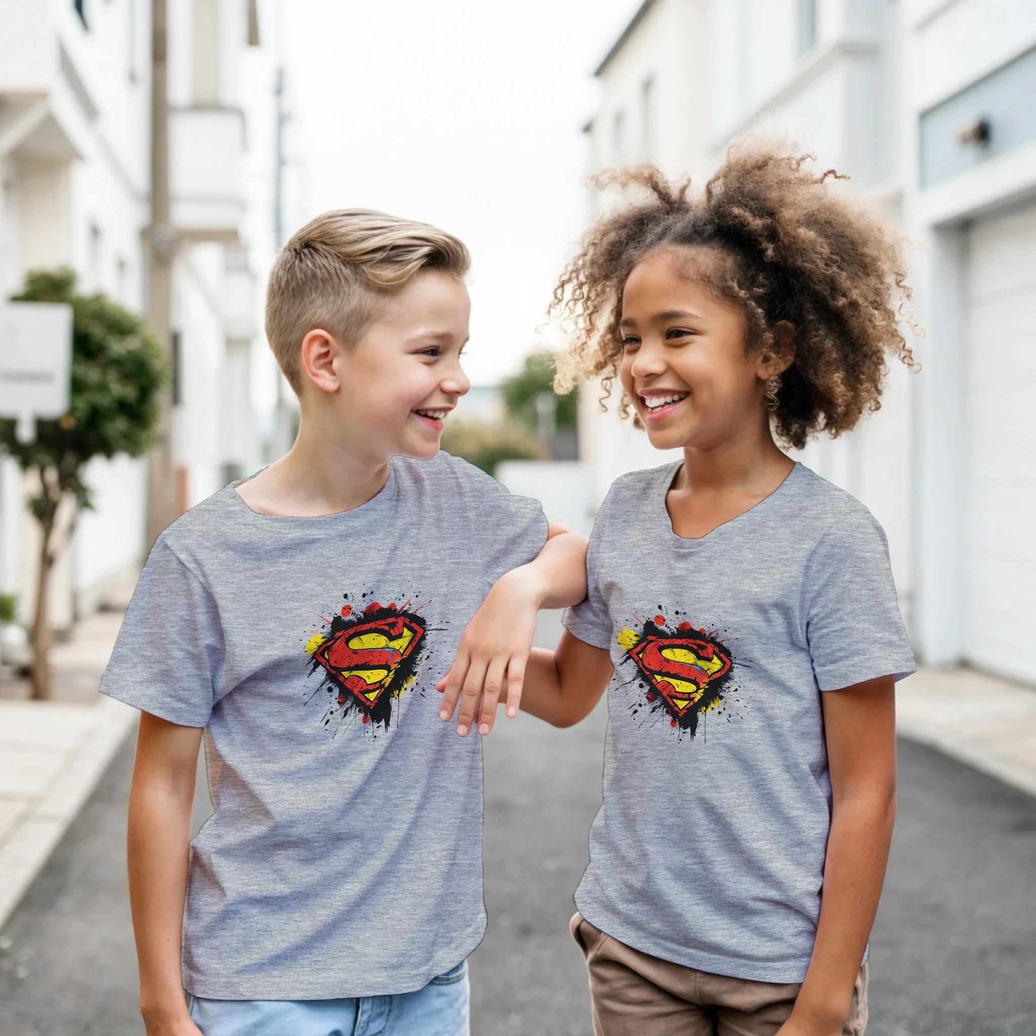 Kids Superman Splatter Shield T-Shirt