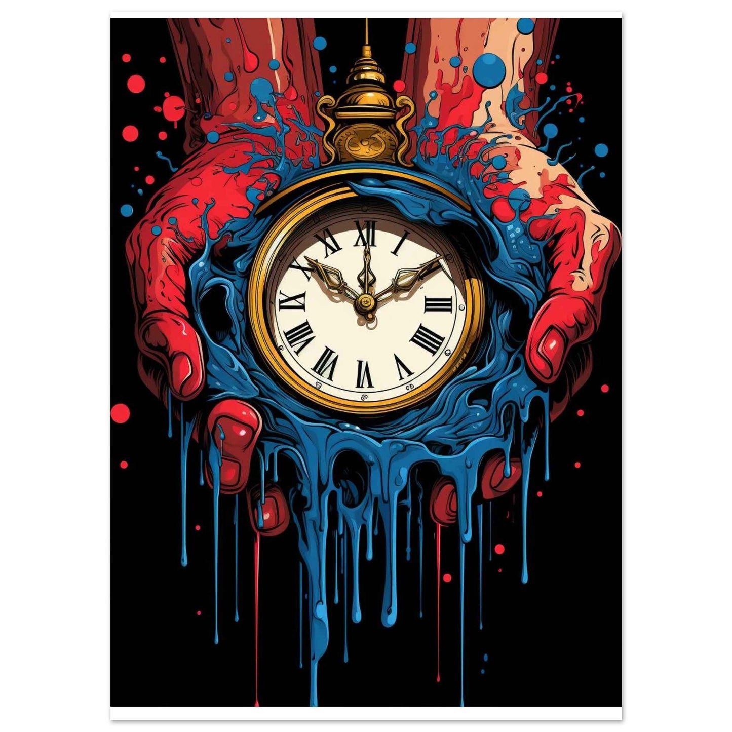 "Melting Time" Poster – Surreal Drip Art Wall Decor (Multiple Sizes Available)