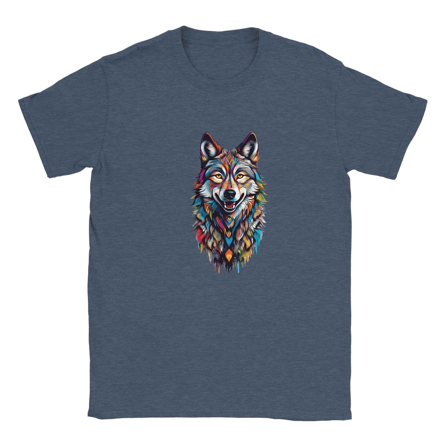 Vibrant Watercolor Wolf Graphic Tee – Premium Comfort & Bold Style for Everyday Wear