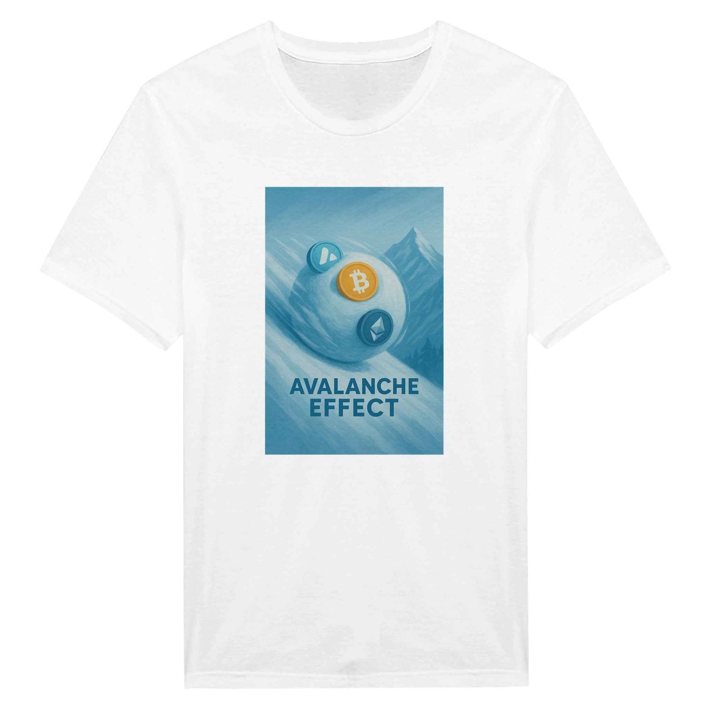 Crypto Avalanche Effect T-Shirt – Blockchain Snowball Graphic Tee in Multiple Colors