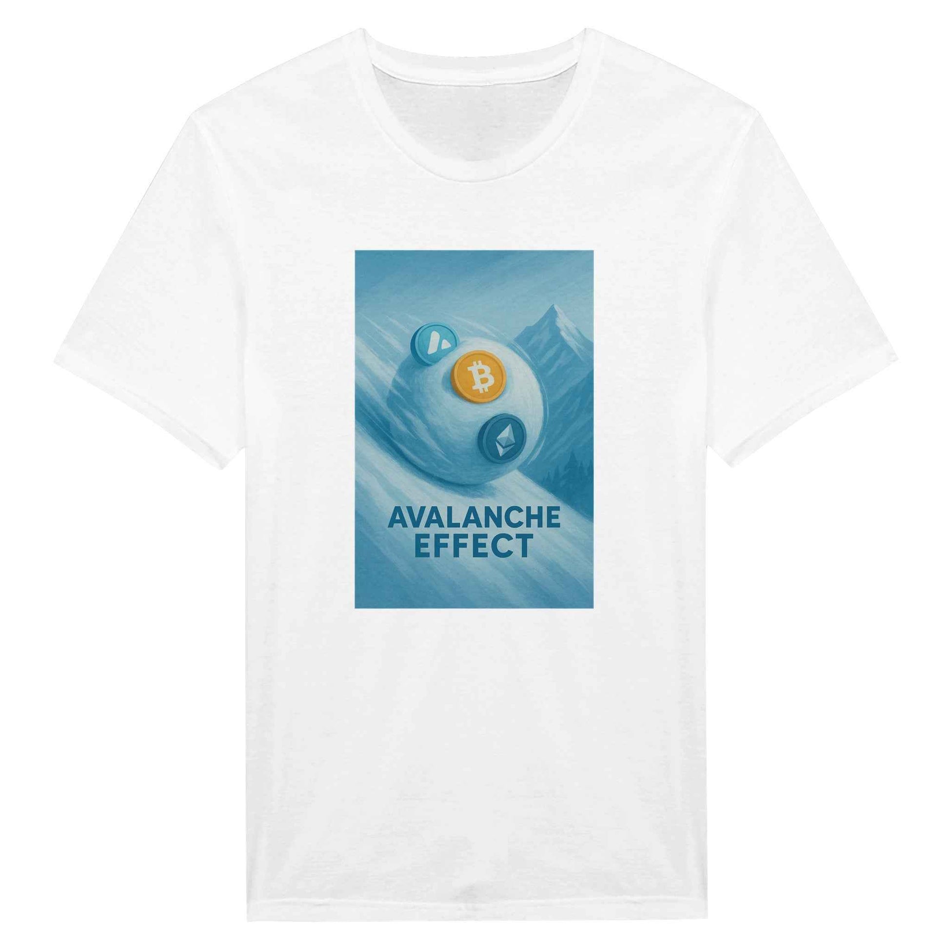 Crypto Avalanche Effect T-Shirt – Blockchain Snowball Graphic Tee in Multiple Colors