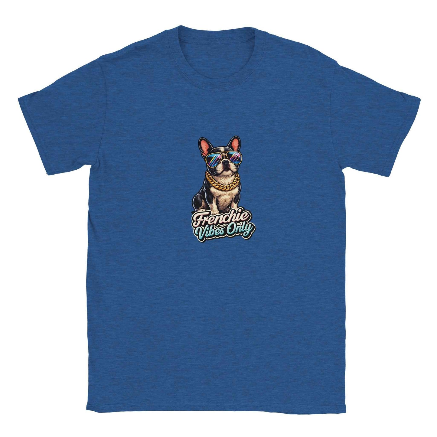 "Frenchie Vibes Only" Frenchie T-Shirt – Groovy Retro French Bulldog Design