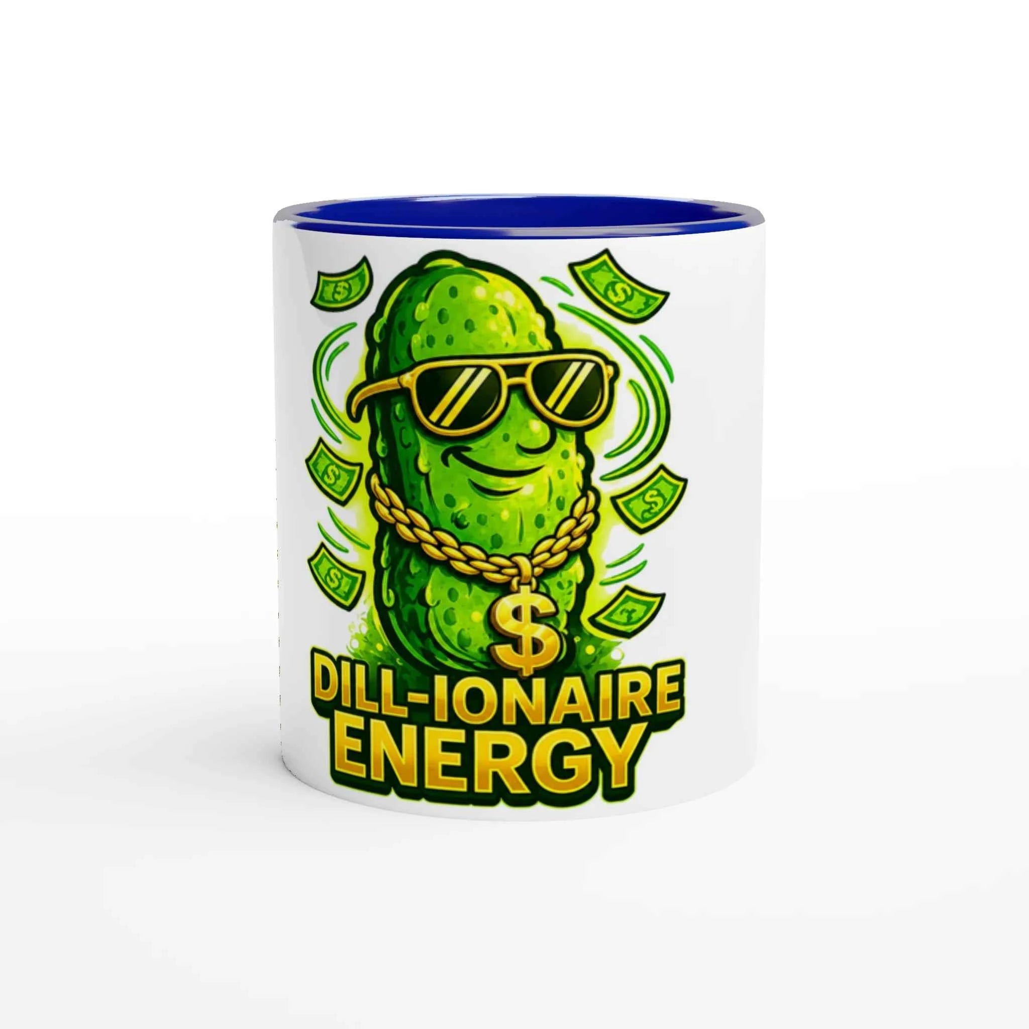 Dill-ionaire Energy Pickle 11oz Coffee Mug with Color Inside