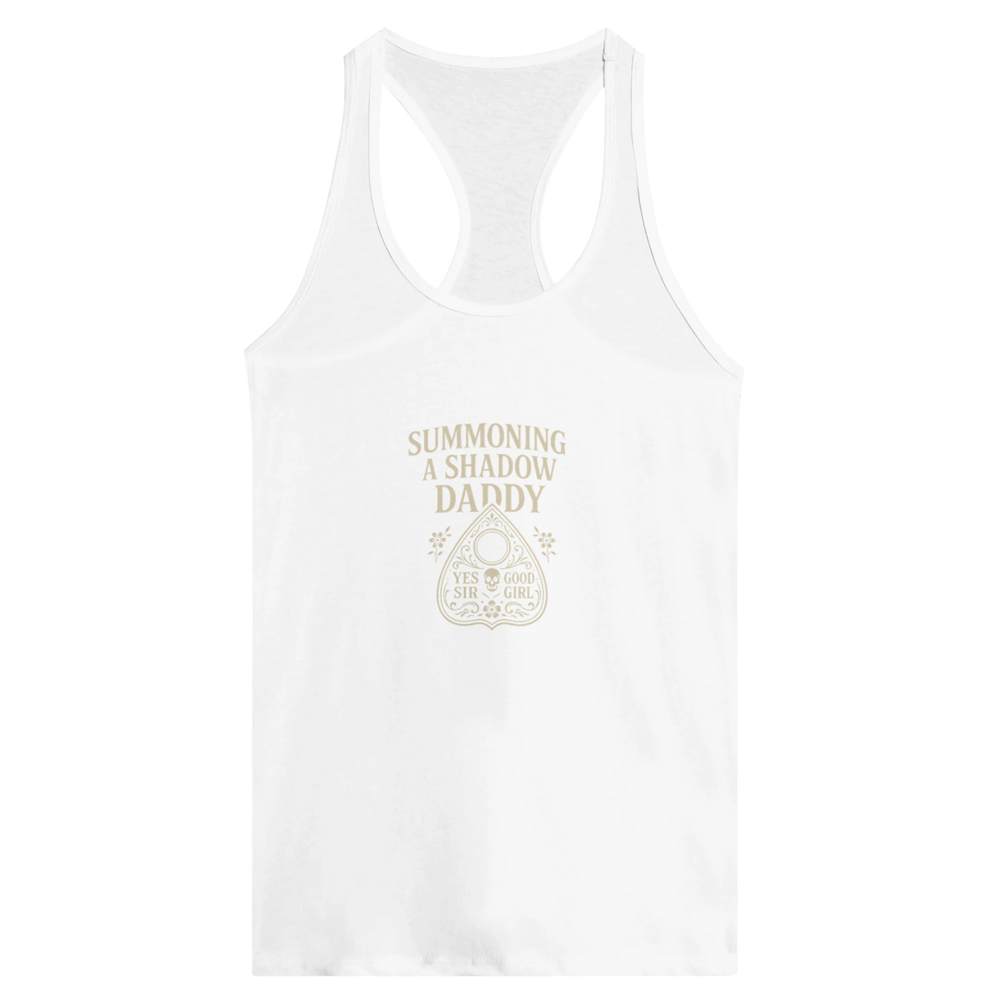 Summoning Shadow Daddy Racerback Tank – Dark Romance Workout Top - F4 Custom Prints