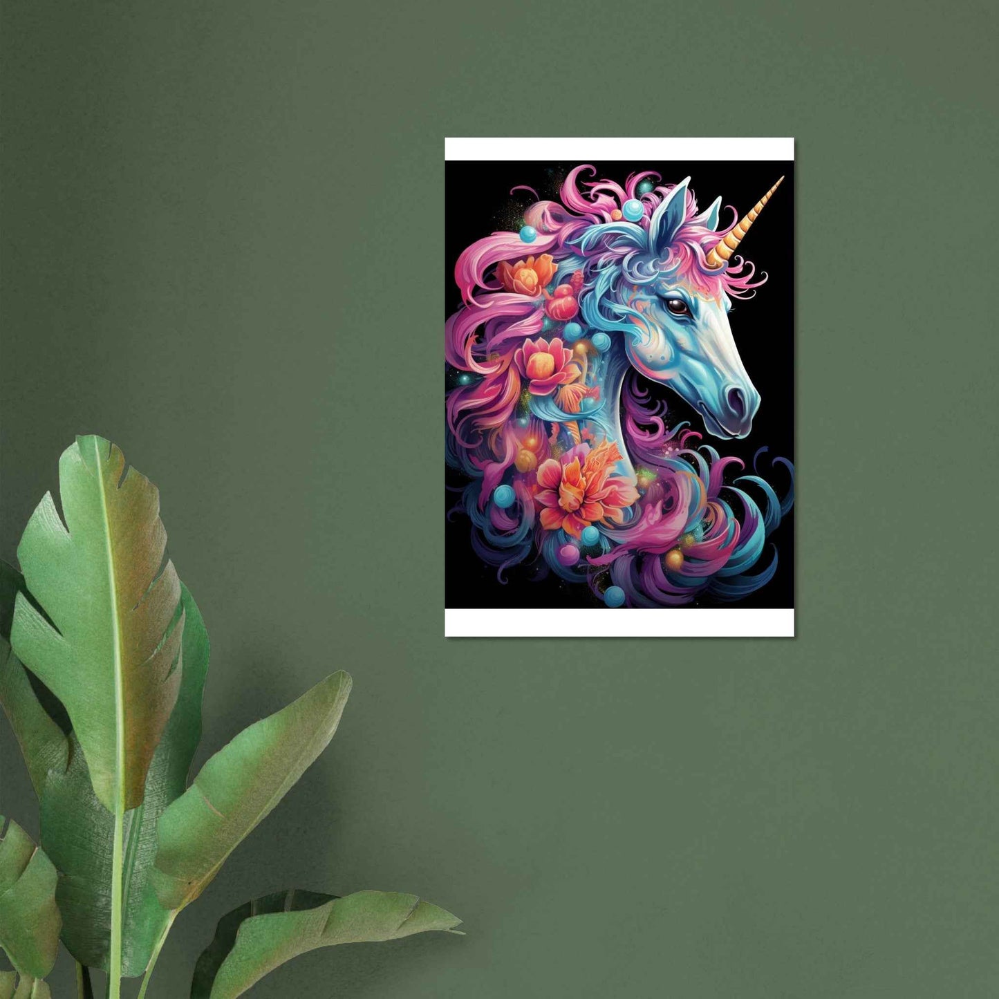 "Neon Fantasy Unicorn" Poster – Vibrant Mythical Wall Art (Multiple Sizes Available)