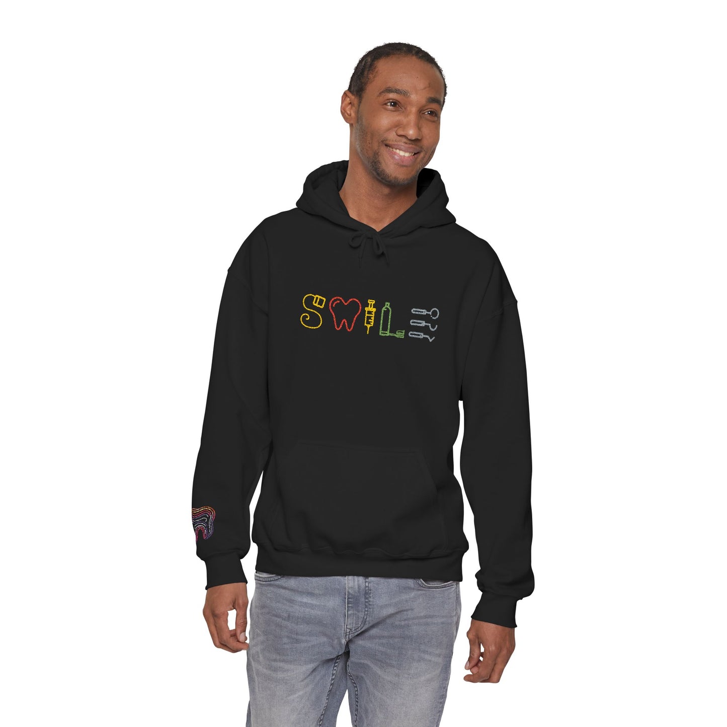 Dental Smile Icons Hoodie – Embroidered Dental Hoodie