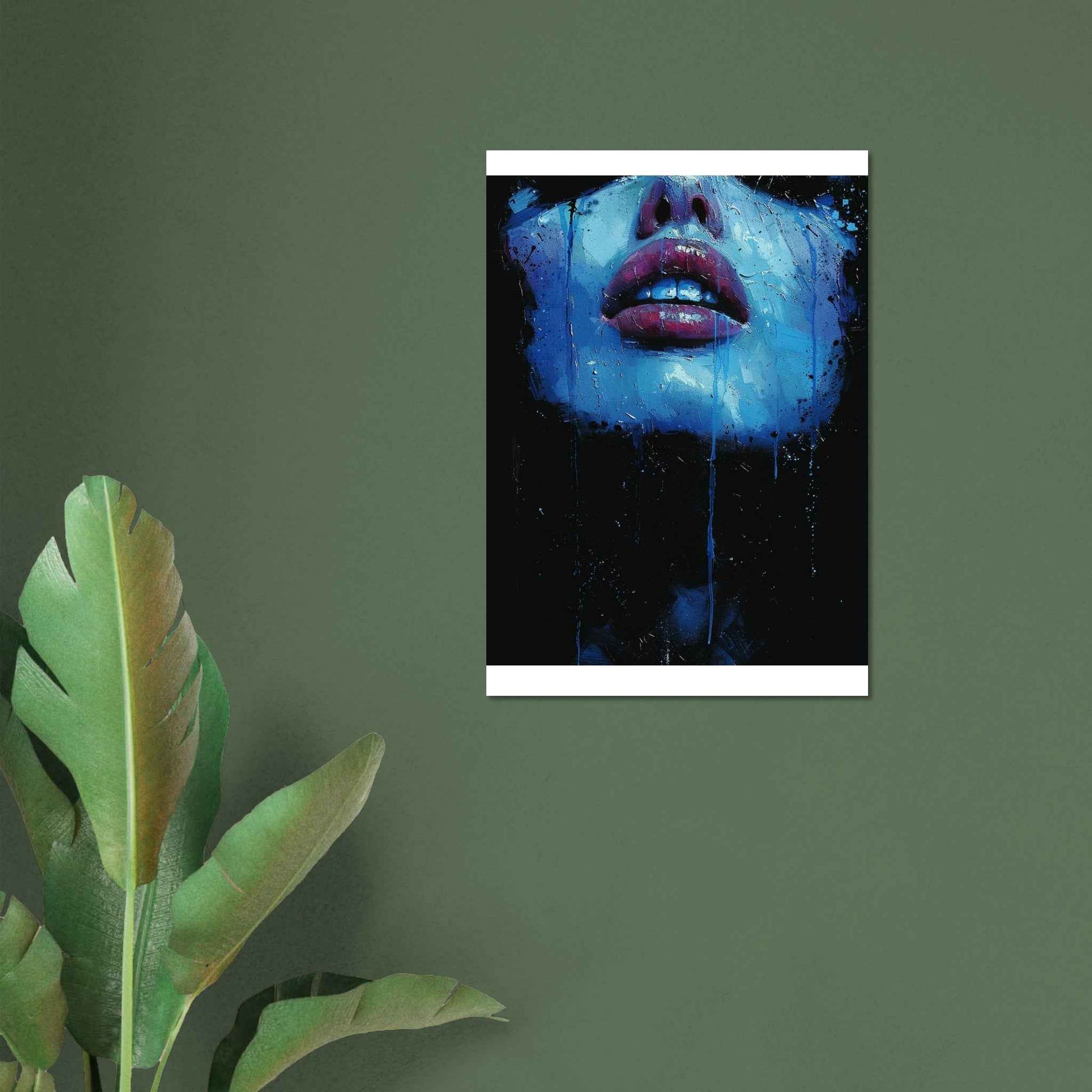 "Blue Ecstasy" Poster – Vivid Abstract Portrait Wall Art (Multiple Sizes Available)