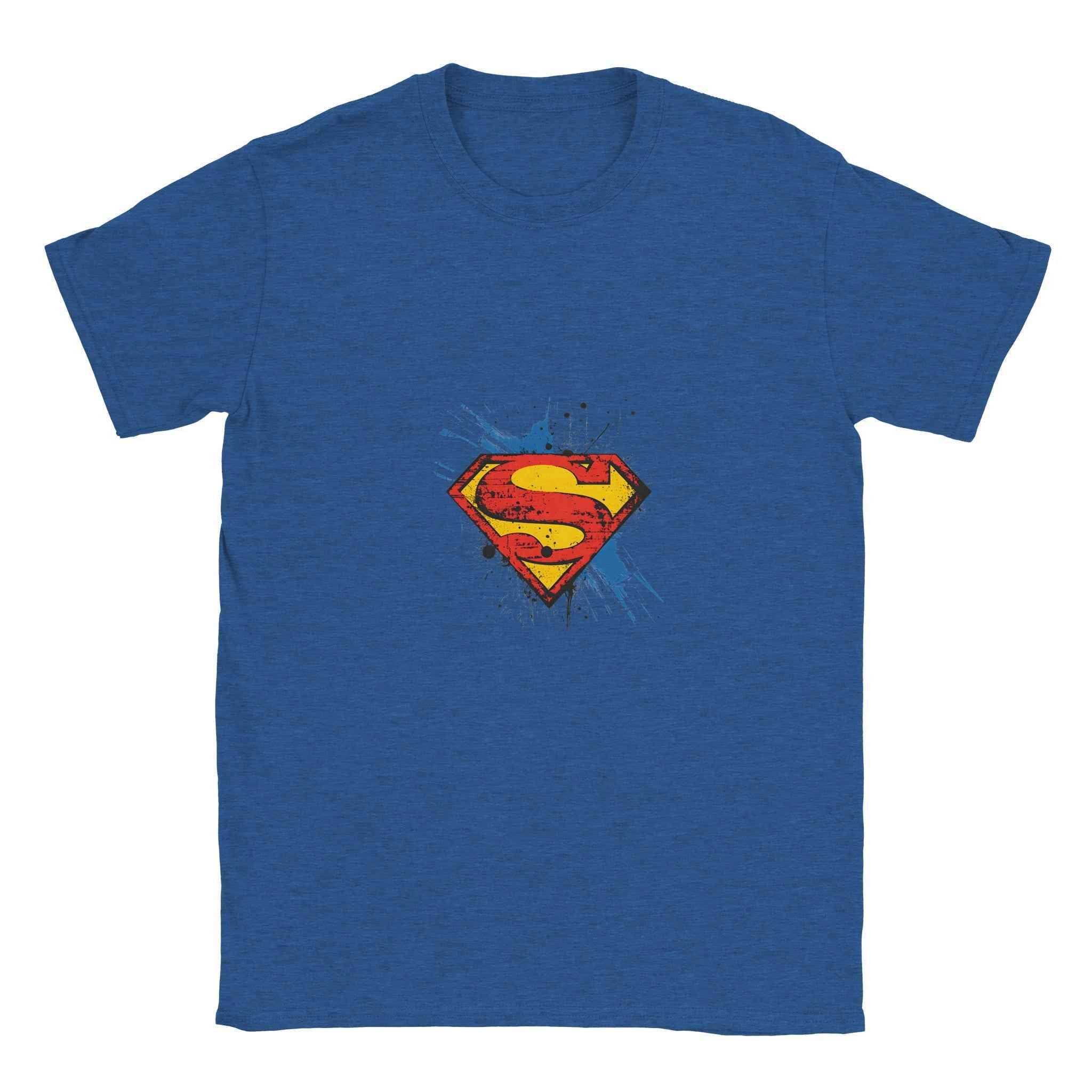Distressed Superman Shield T-Shirt – Heroic Comic-Inspired Graphic Tee in Multiple Colors