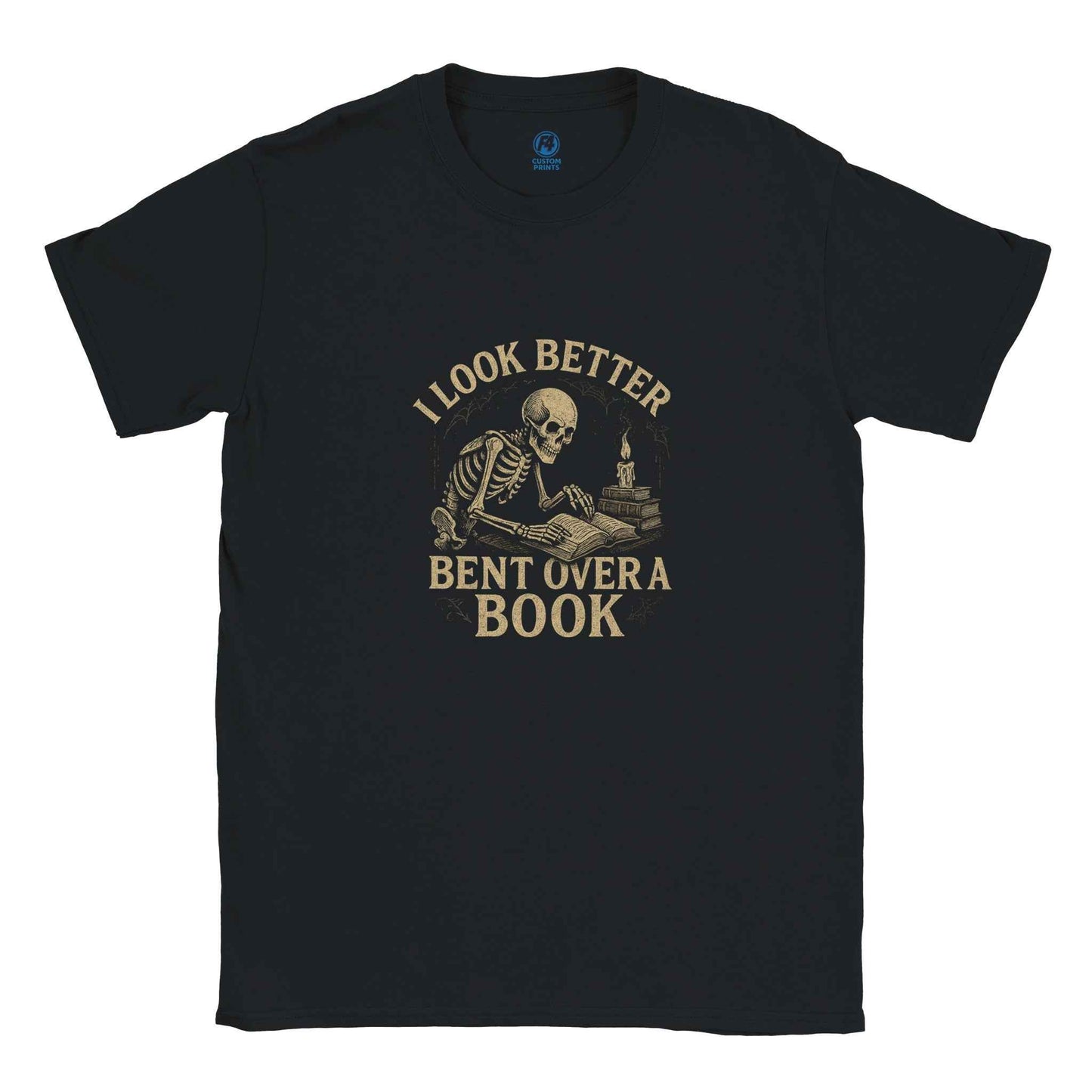 "I Look Better Bent Over a Book" Bookish T-Shirt – Spooky & Snarky Reader Design in Multiple Colors