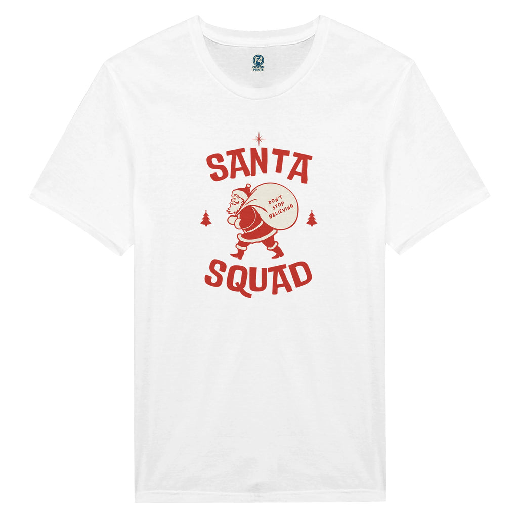Santa Squad T-Shirt – Don’t Stop Believing Holiday Tee - F4 Custom Prints