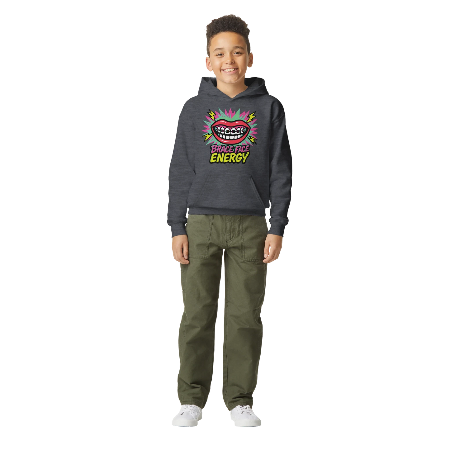 Kids Brace Face Energy Hoodie