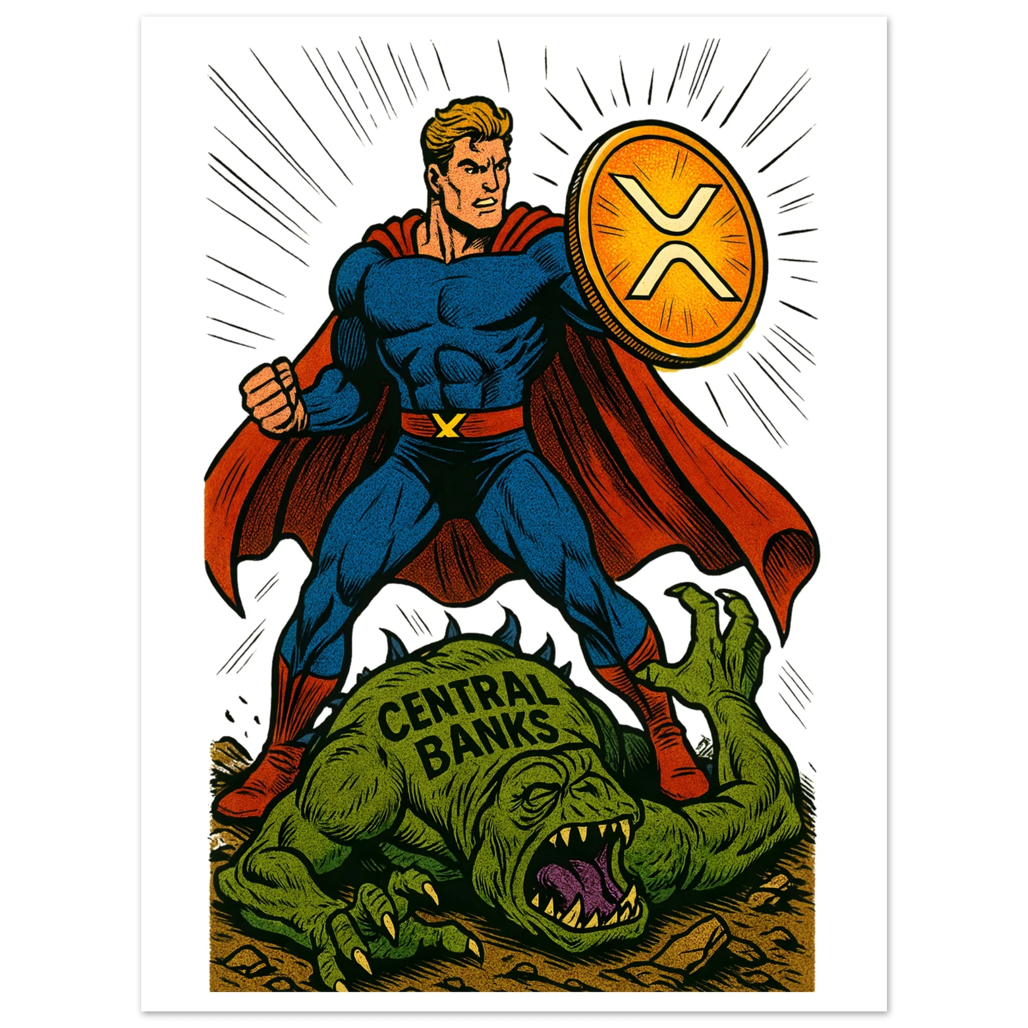 Crypto Hero XRP Fine Art Poster