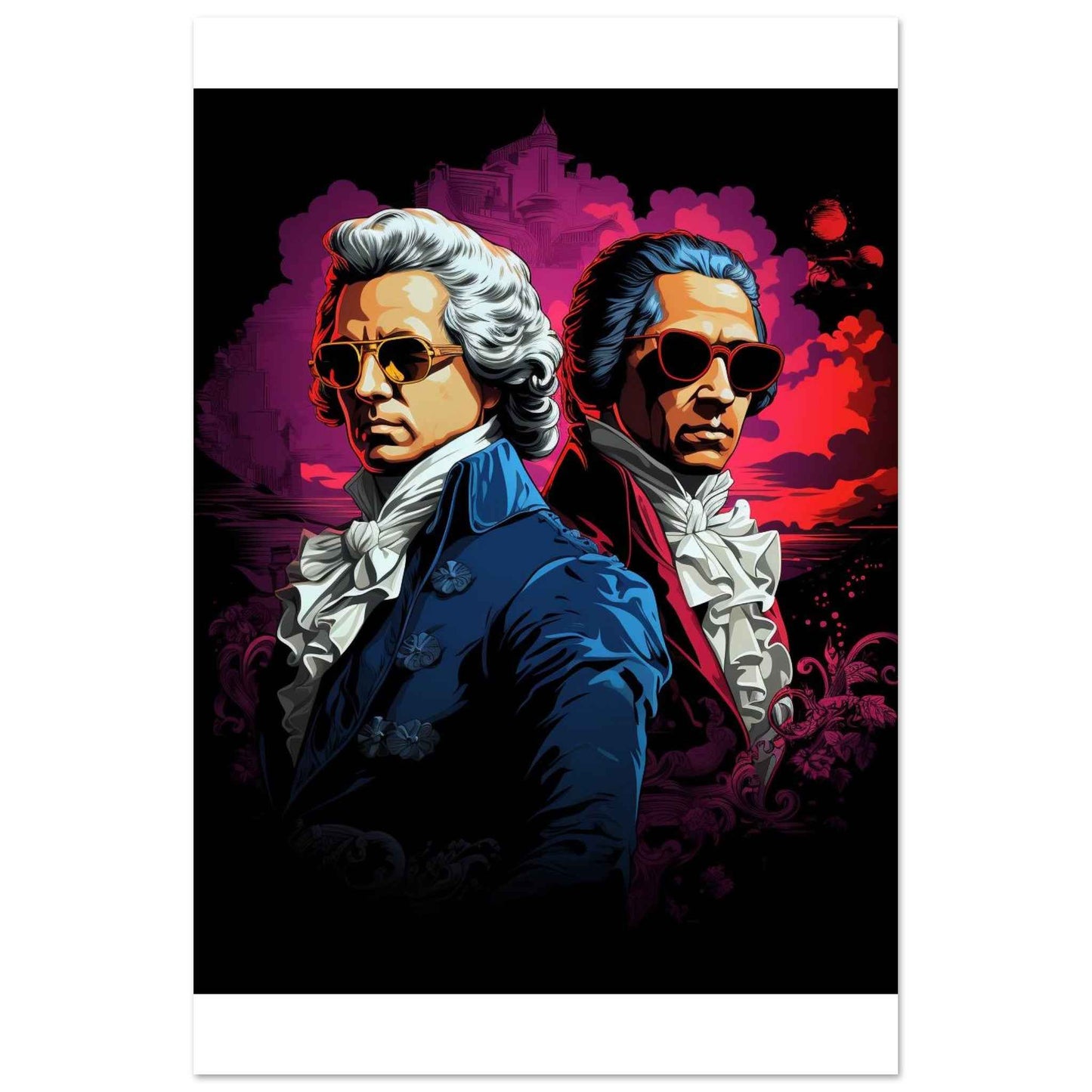 Classical Cool: Baroque Bad Boys Poster – Vibrant Neo-Classical Pop Art (Multiple Sizes Available)