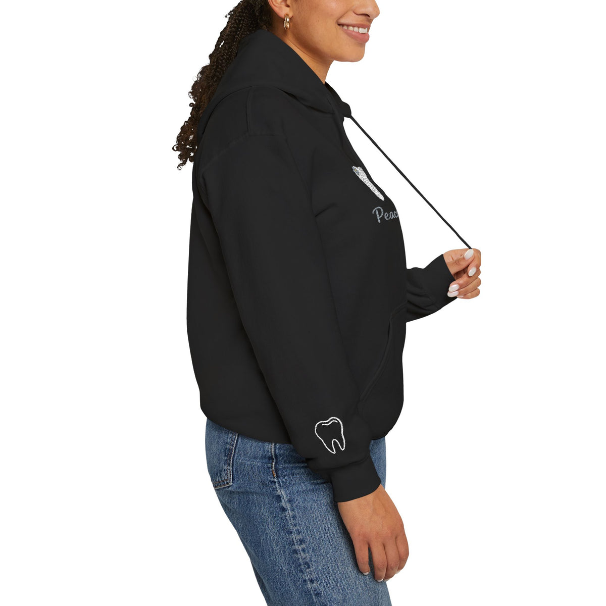Peace Love & Teeth Hoodie – Embroidered Dental Hoodie