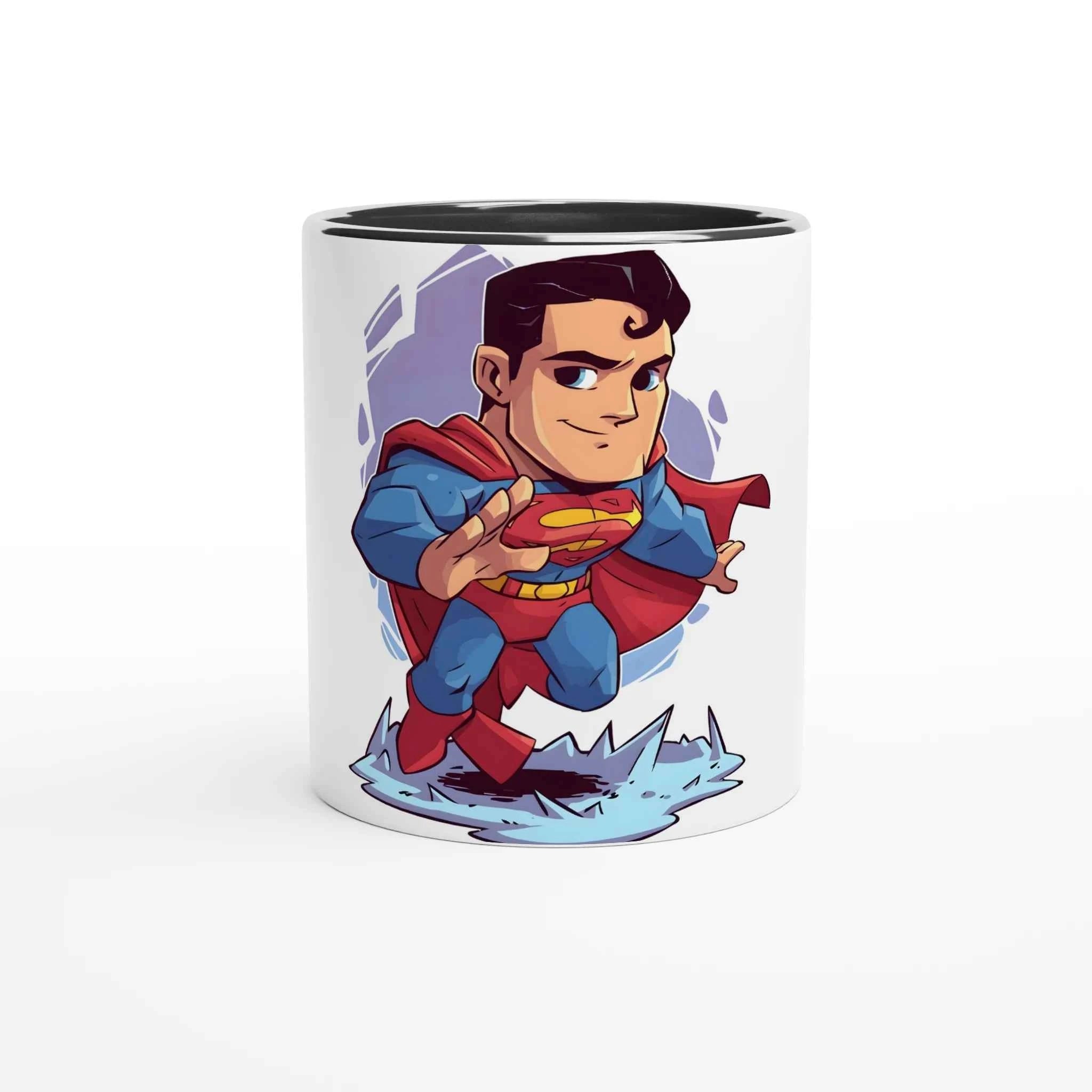 Chibi Superman Inspired 11oz Coffee Mug with Color Inside