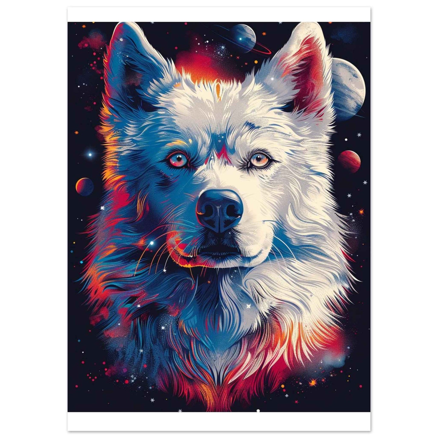 "Cosmic Wolf" Poster – Vibrant Galactic Wall Art (Multiple Sizes Available)