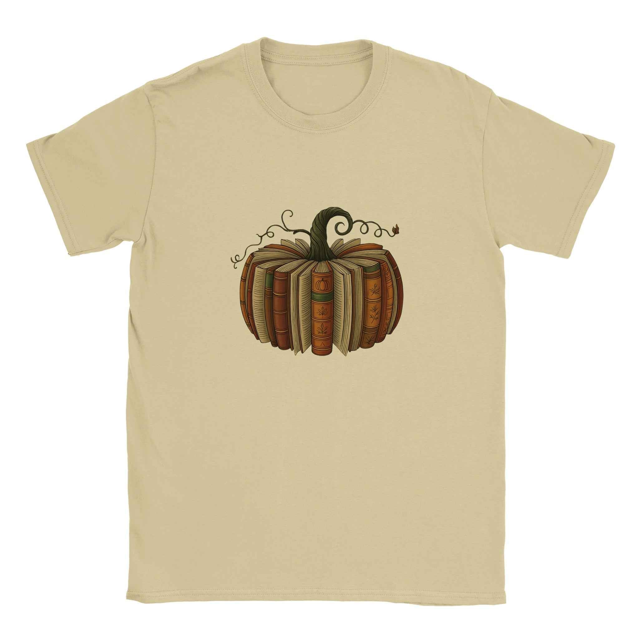 Bookish Pumpkin Halloween T-Shirt – Literary Fall Vibes & Cozy Comfort in Your Choice of Colors