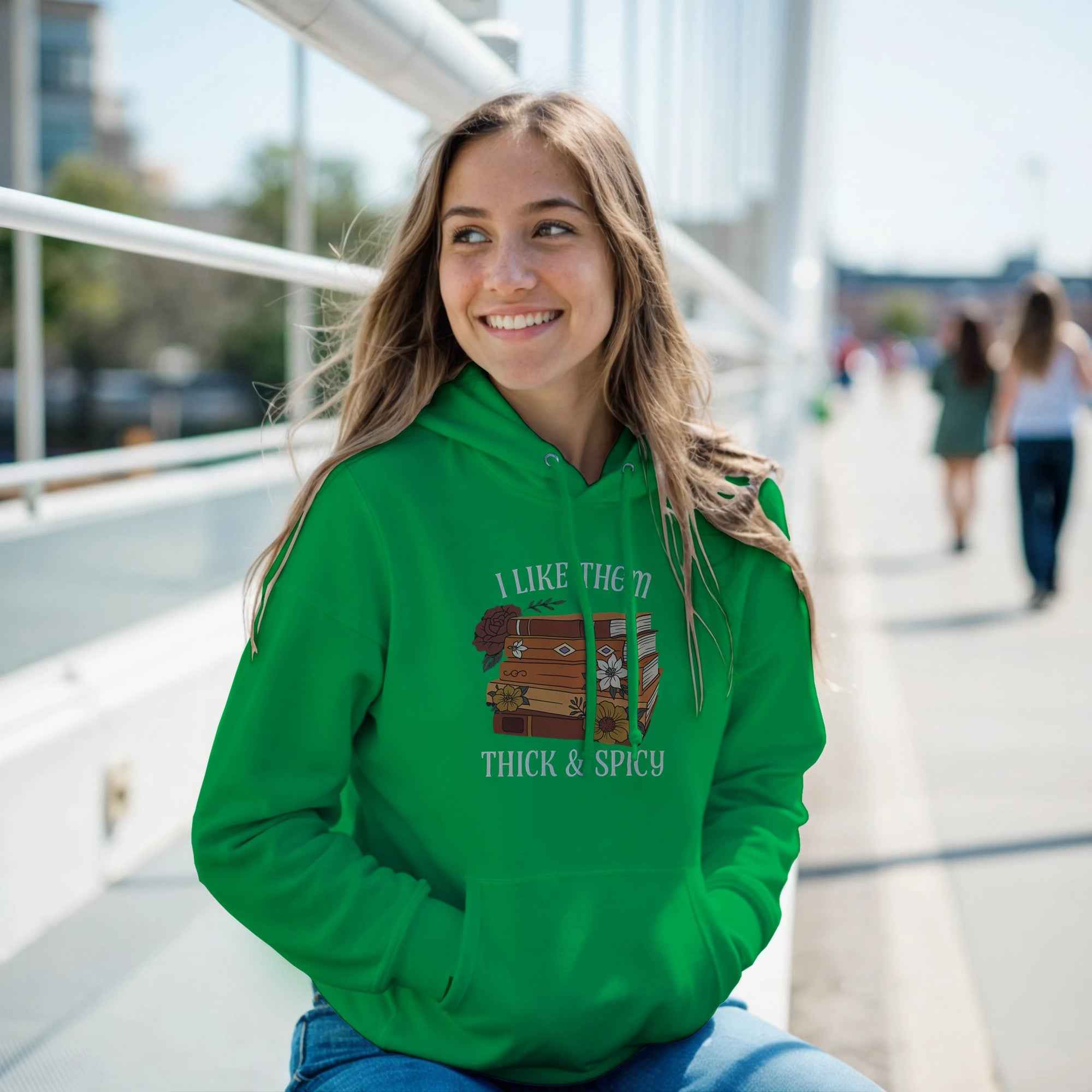 I Like Them Thick & Spicy Hoodie | Funny Book Lover Hoodie | Cozy Spicy Romance Reader Sweatshirt