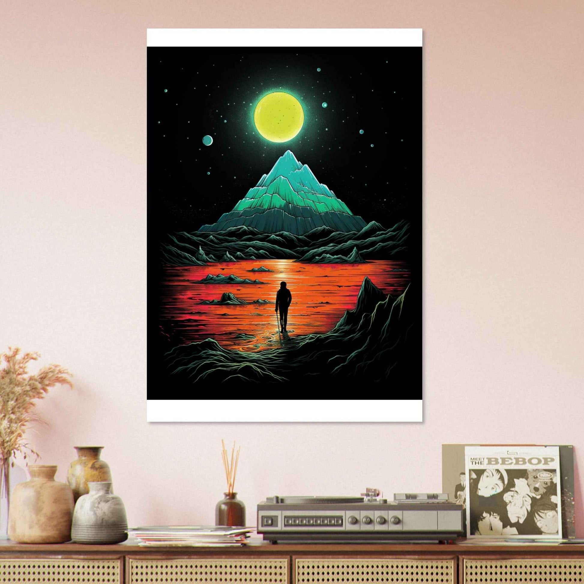 Solitude's Glow Poster – Psychedelic Sci-Fi Wall Art (Multiple Sizes Available)