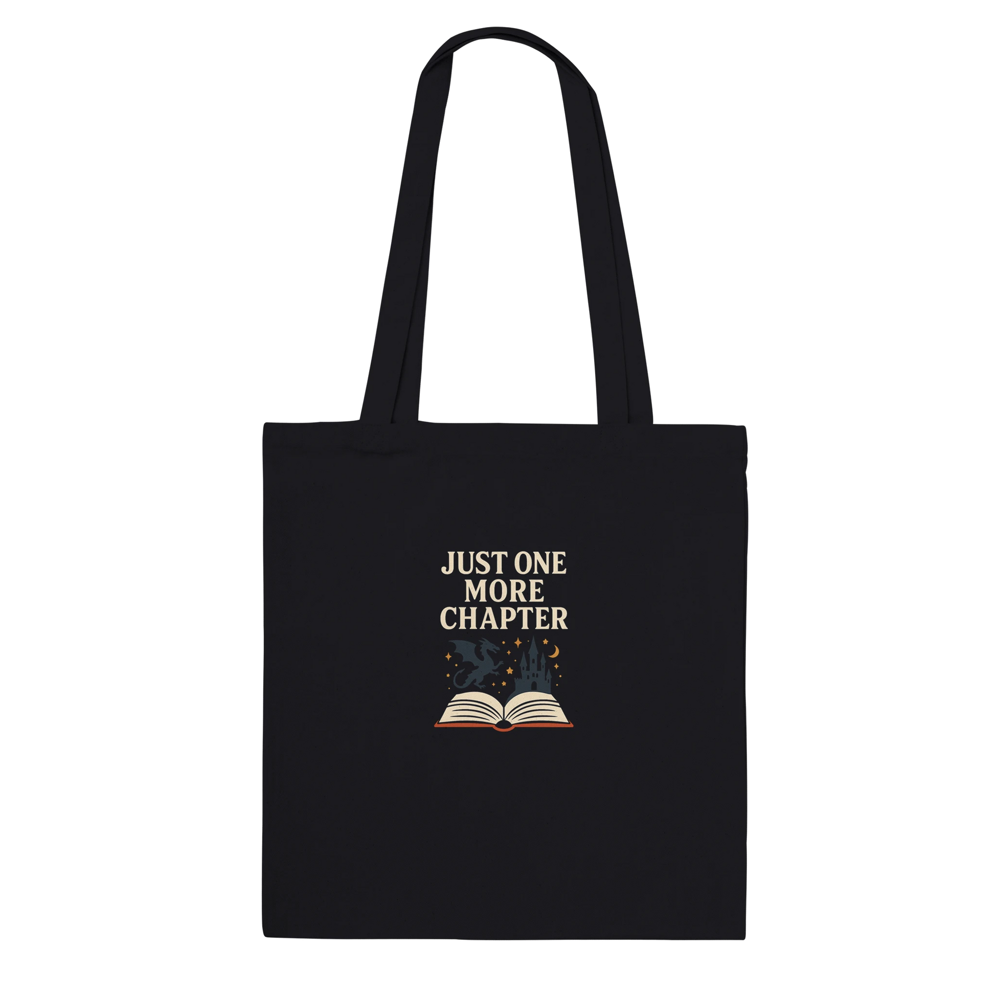 Just One More Chapter Tote Bag – Literary Reader Gift Tote - F4 Custom Prints