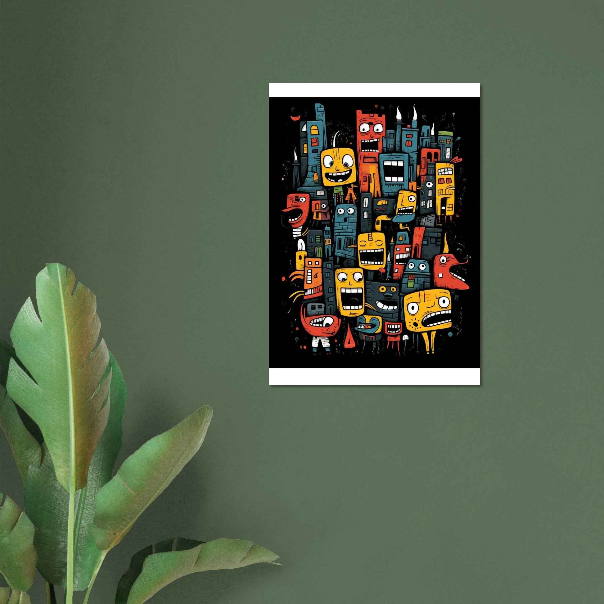 "City of Smiles" Poster – Playful Doodle Art Wall Decor (Multiple Sizes Available)