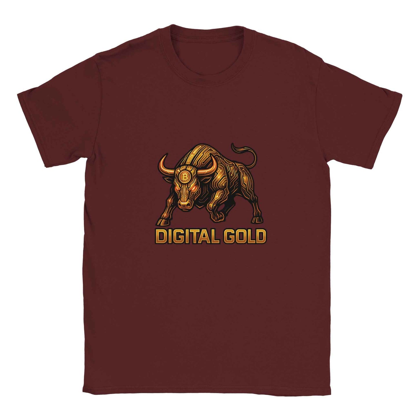Bitcoin Digital Gold T-Shirt – Golden Bull Circuitry Design