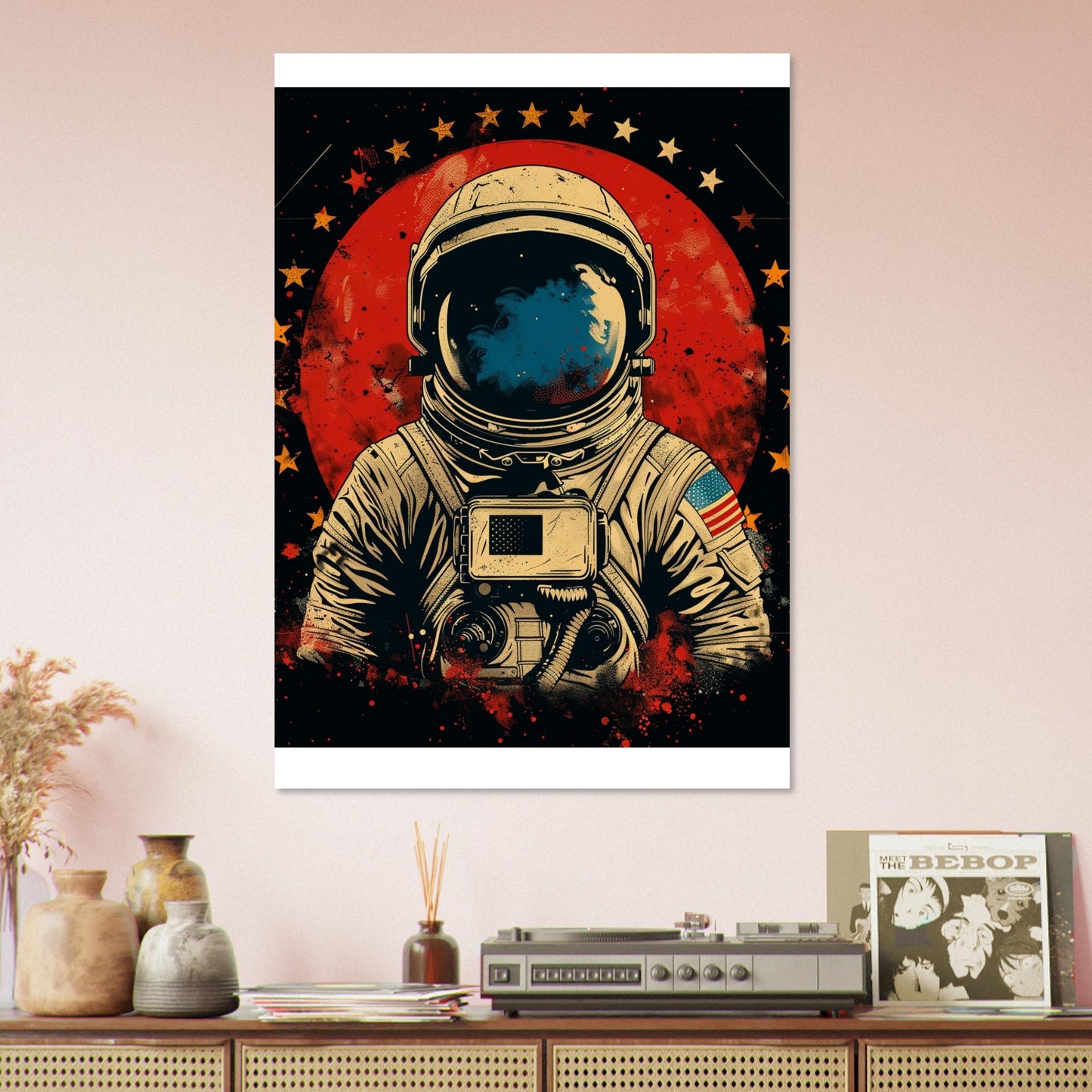 Cosmic Explorer Poster – Retro-Futuristic Astronaut Wall Art (Multiple Sizes Available)