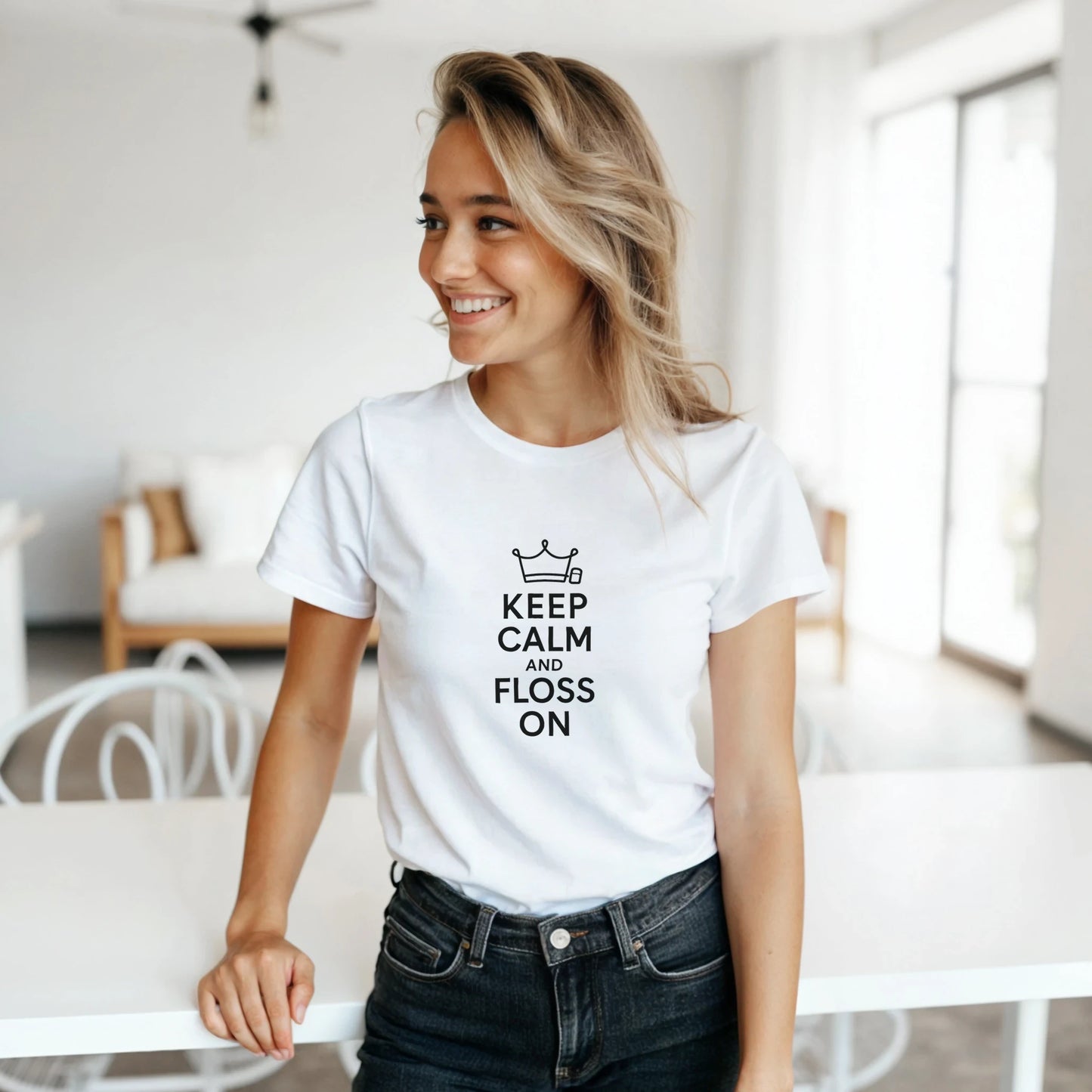 Keep Calm and Floss On Shirt – Dental Hygienist Shirt - F4 Custom Prints