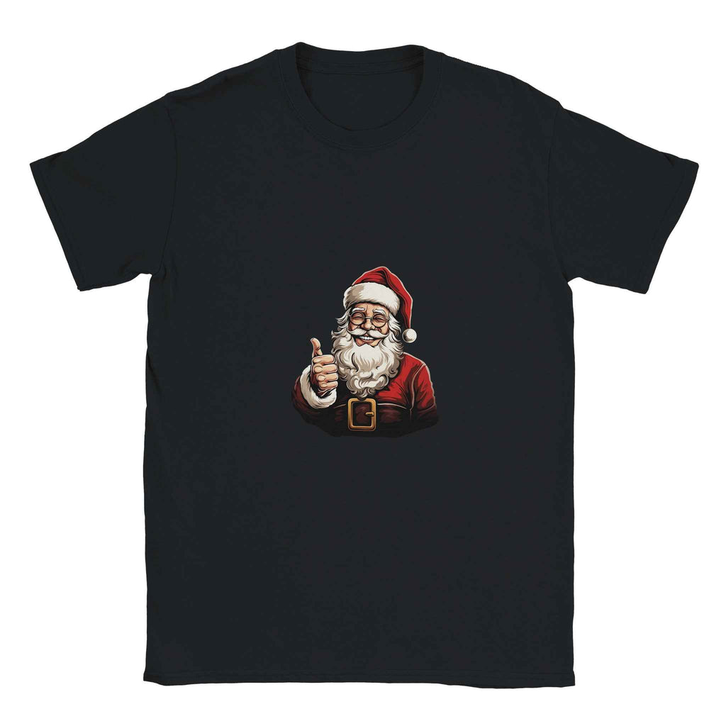 Jolly Santa Thumbs Up Christmas Tee – Festive Holiday Graphic Shirt in Multiple Colors