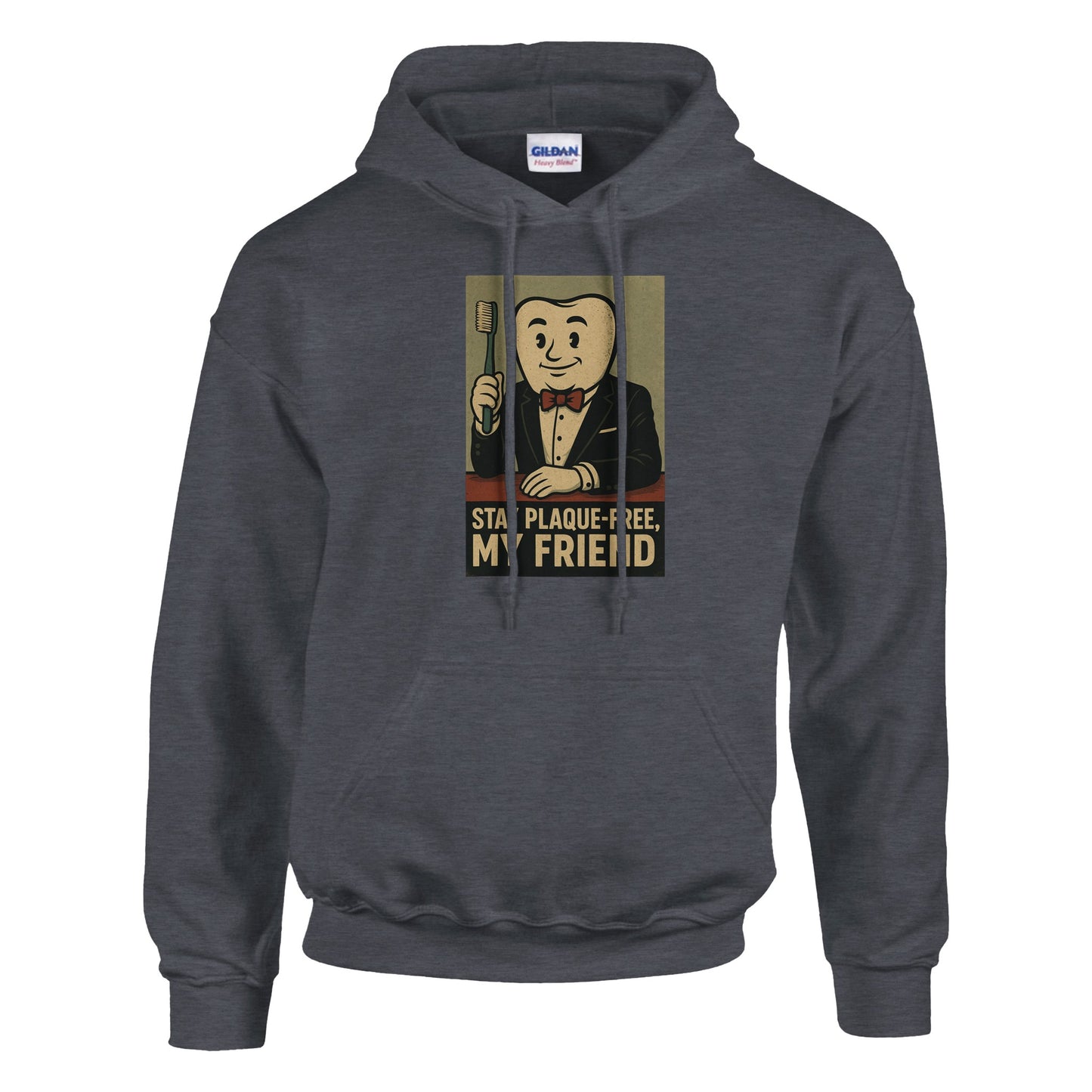 Stay Plaque Free Tooth Hoodie – Retro Dental Humor Pullover - F4 Custom Prints