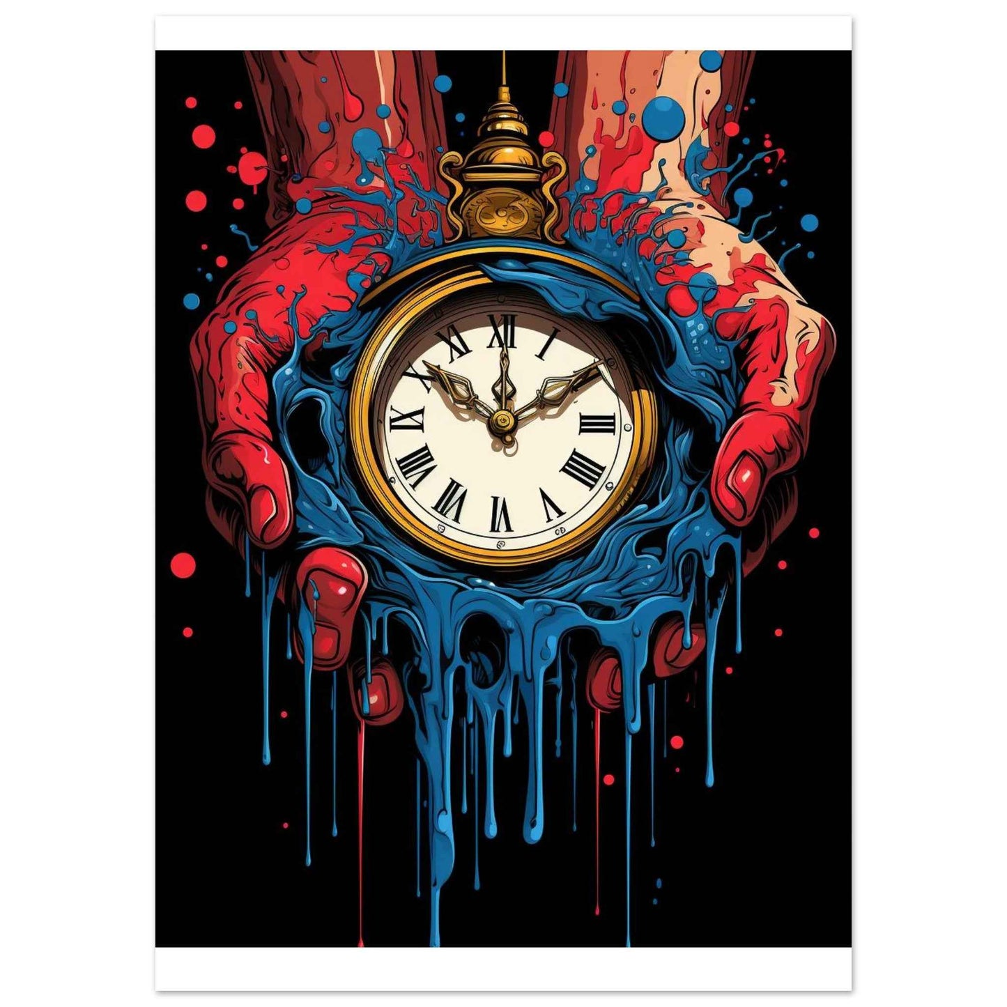 "Melting Time" Poster – Surreal Drip Art Wall Decor (Multiple Sizes Available)