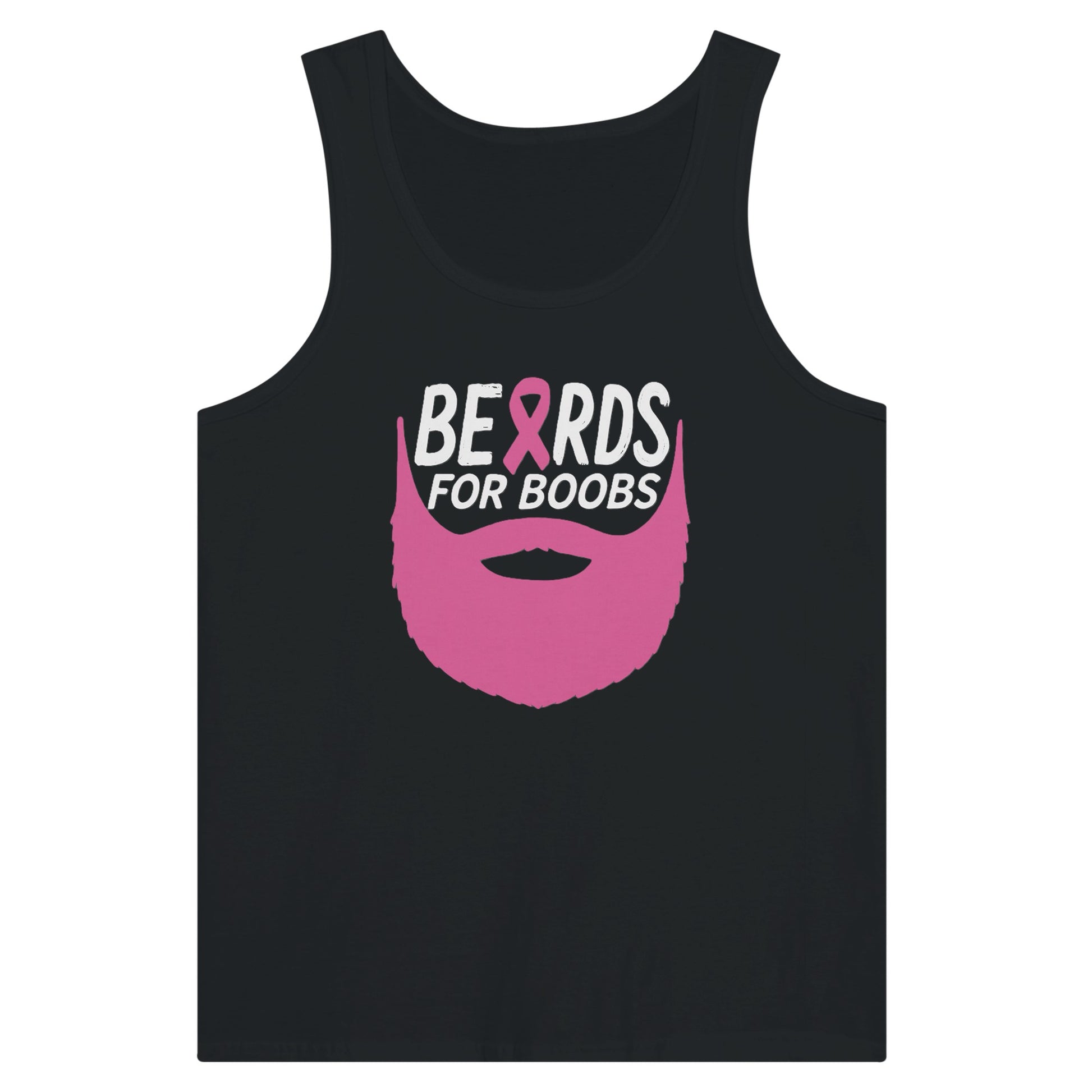 Beards For Boobs Awareness T-Shirt – Pink Ribbon Breast Cancer Tee - F4 Custom Prints