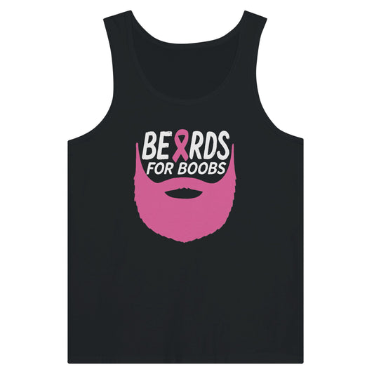 Beards For Boobs Awareness T-Shirt – Pink Ribbon Breast Cancer Tee - F4 Custom Prints