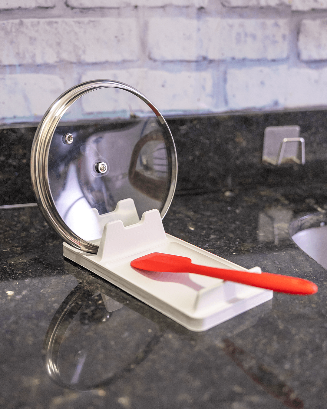 3D Printed Cooking Utensil Rest | Spoon & Lid Holder | Kitchen Counter Organizer | Stove Top Cooking Accessory