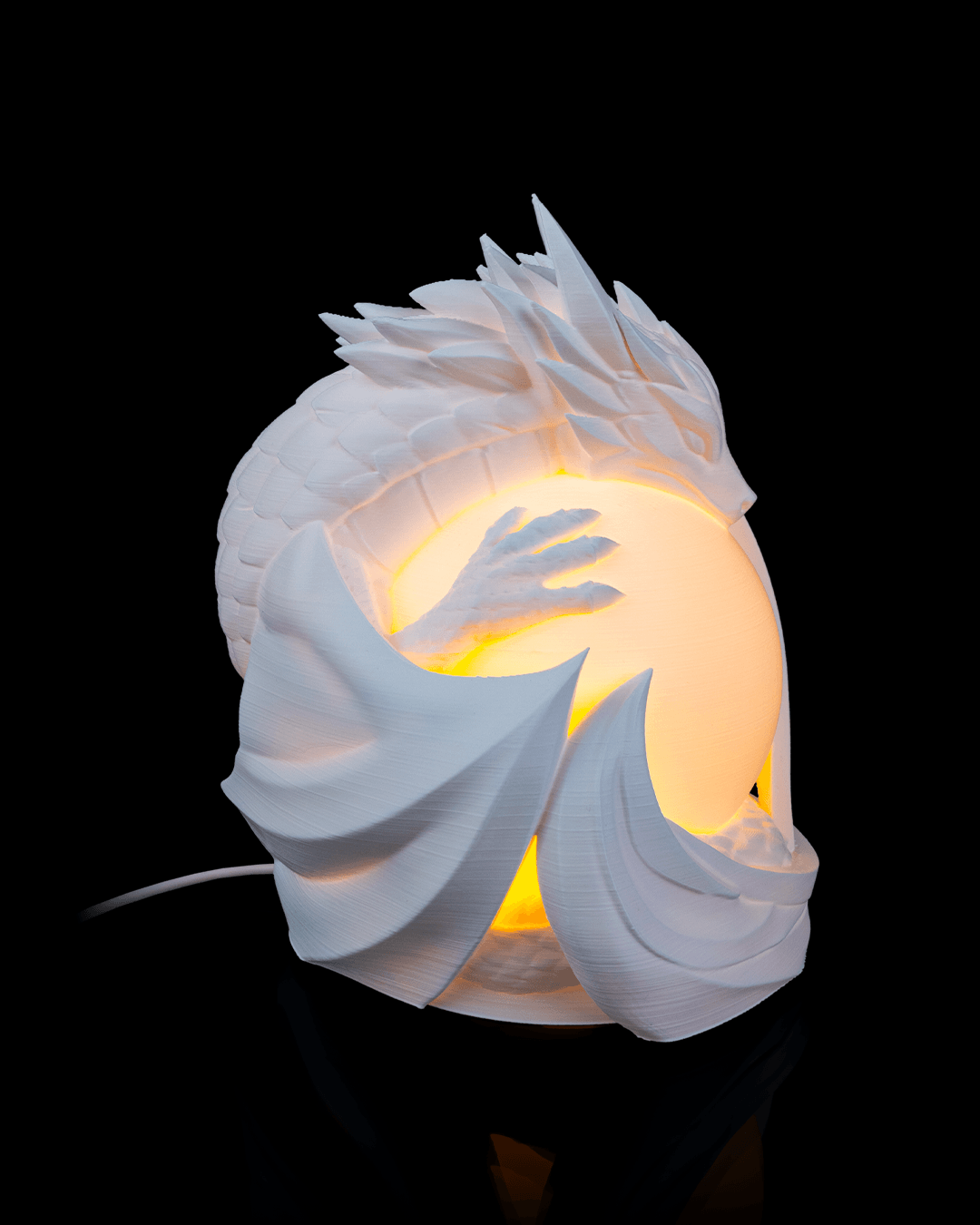 Dragon Sphere 3D Printed Table Lamp