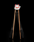 Lucky Cat Chopstick Helper | 3D Printed Maneki Neko Chopstick Trainer | Reusable Chopstick Aid