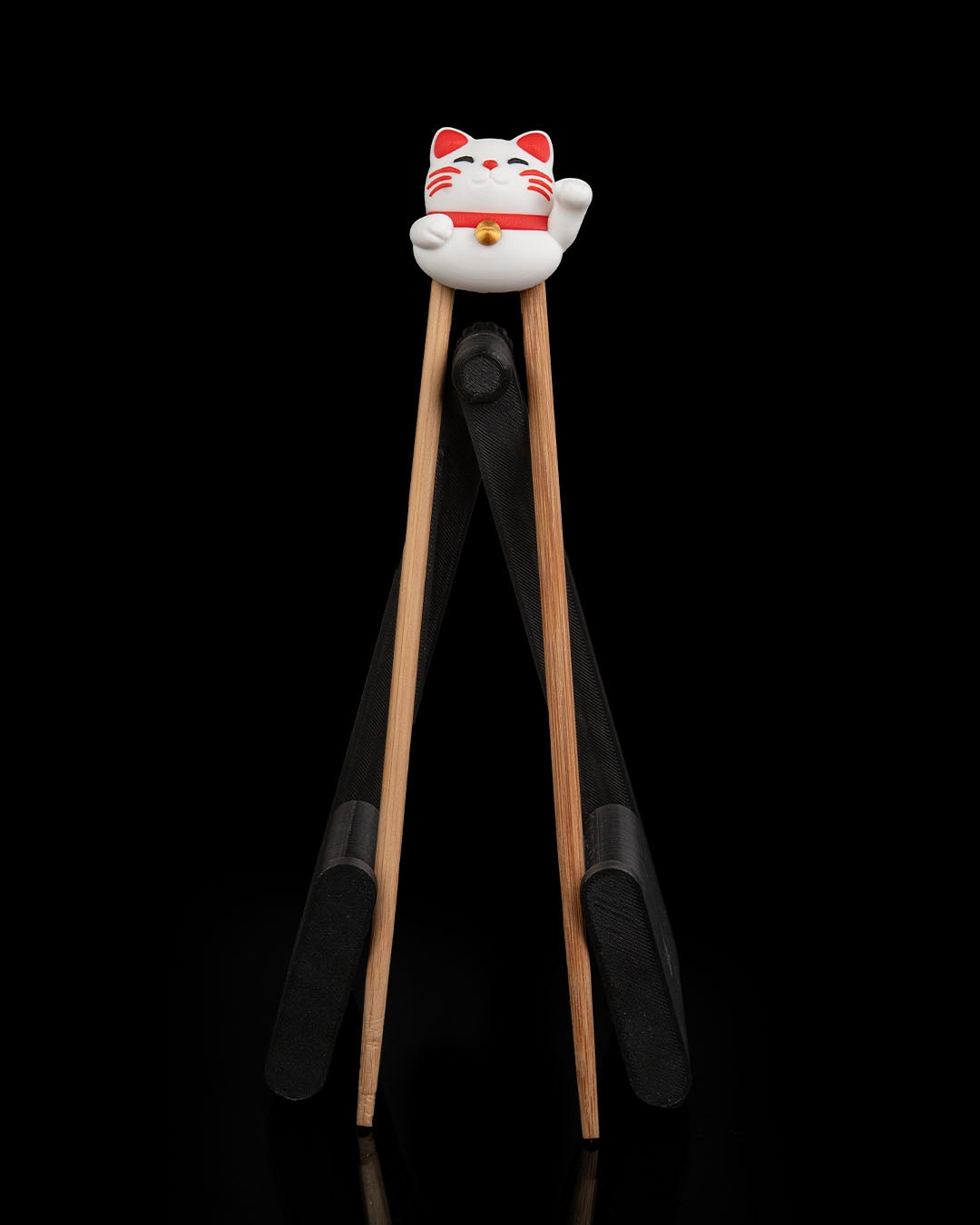 Lucky Cat Chopstick Helper | 3D Printed Maneki Neko Chopstick Trainer | Reusable Chopstick Aid
