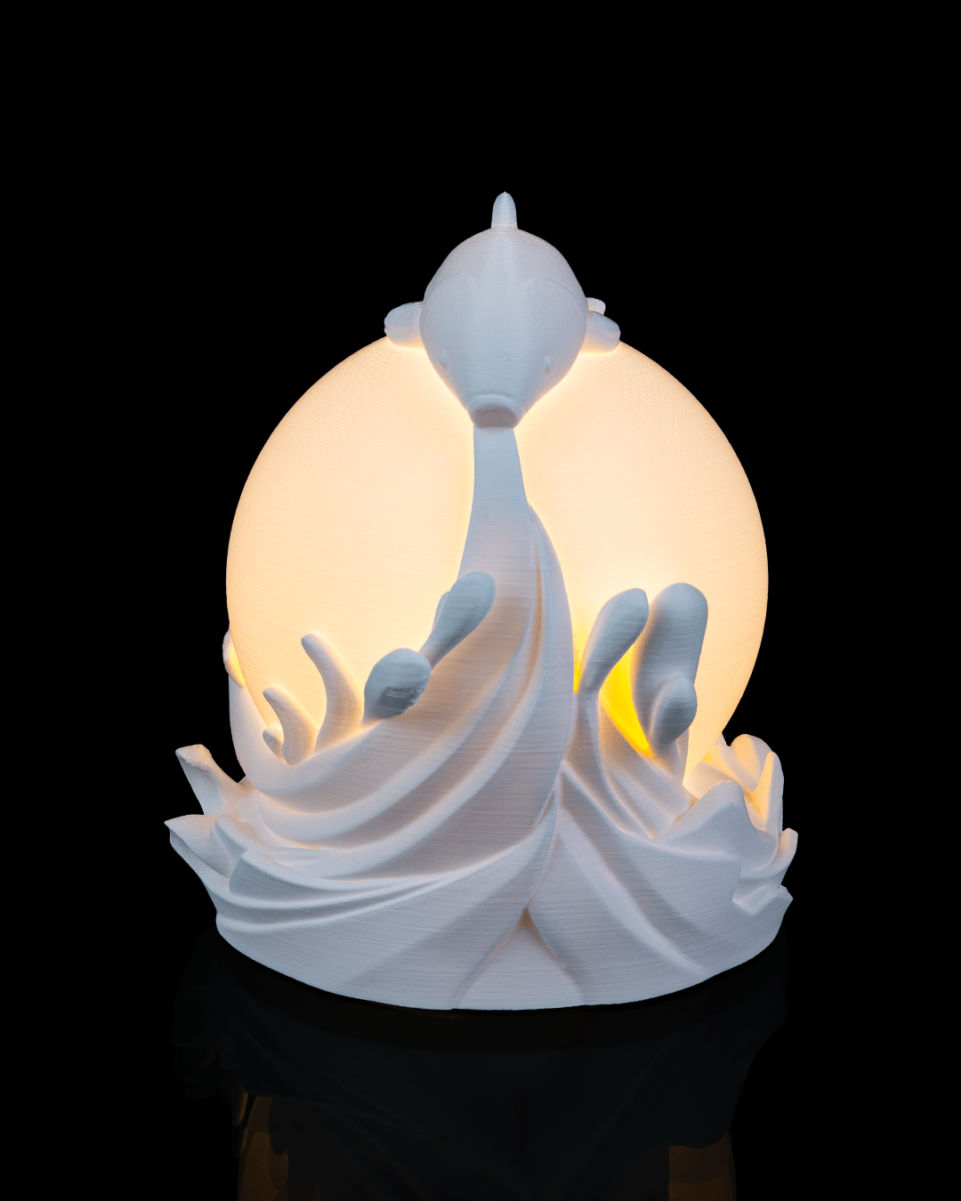 Twin Fish Sphere 3D Printed Table Lamp