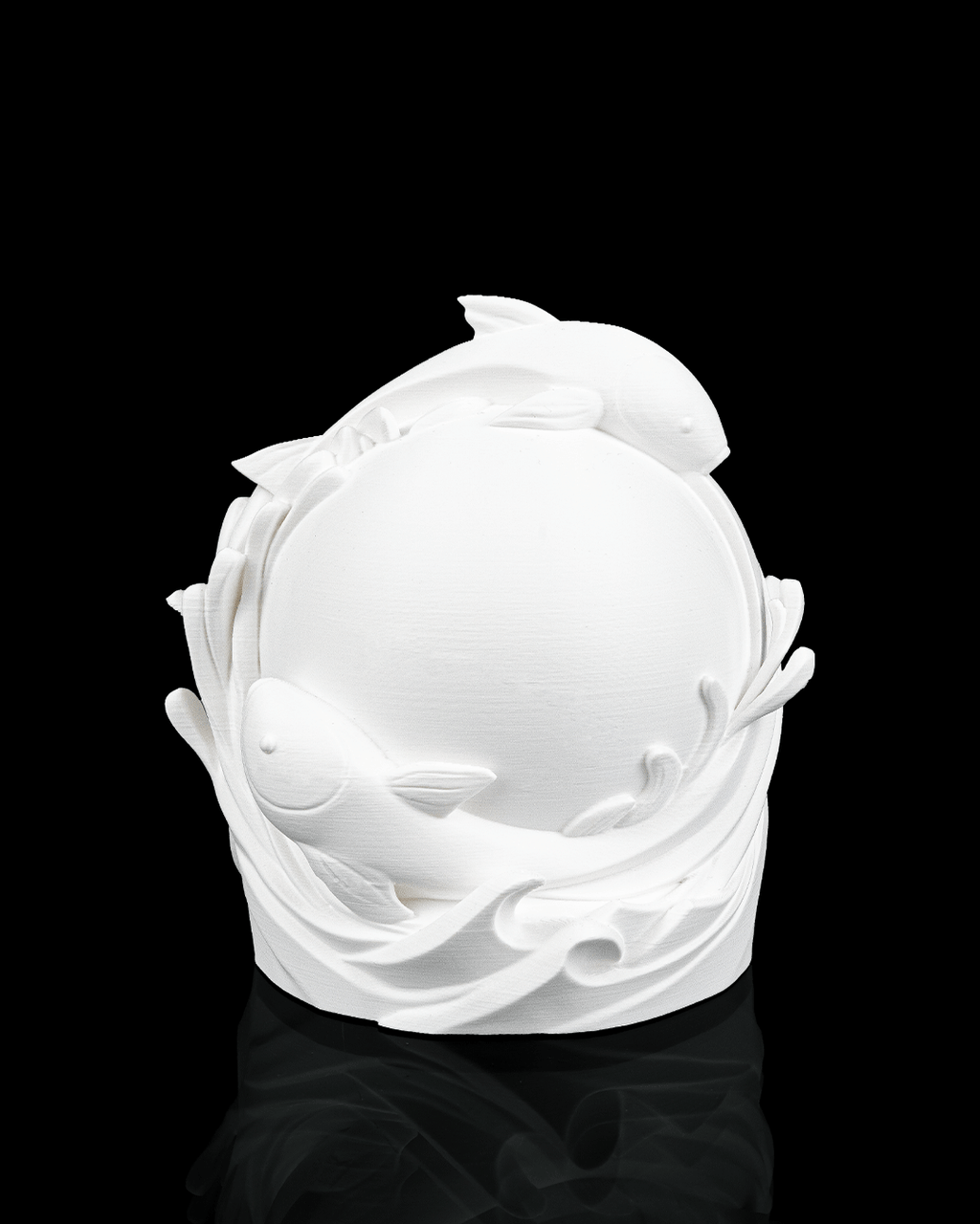Twin Fish Sphere 3D Printed Table Lamp