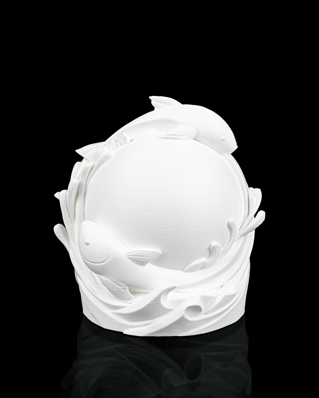 Twin Fish Sphere 3D Printed Table Lamp