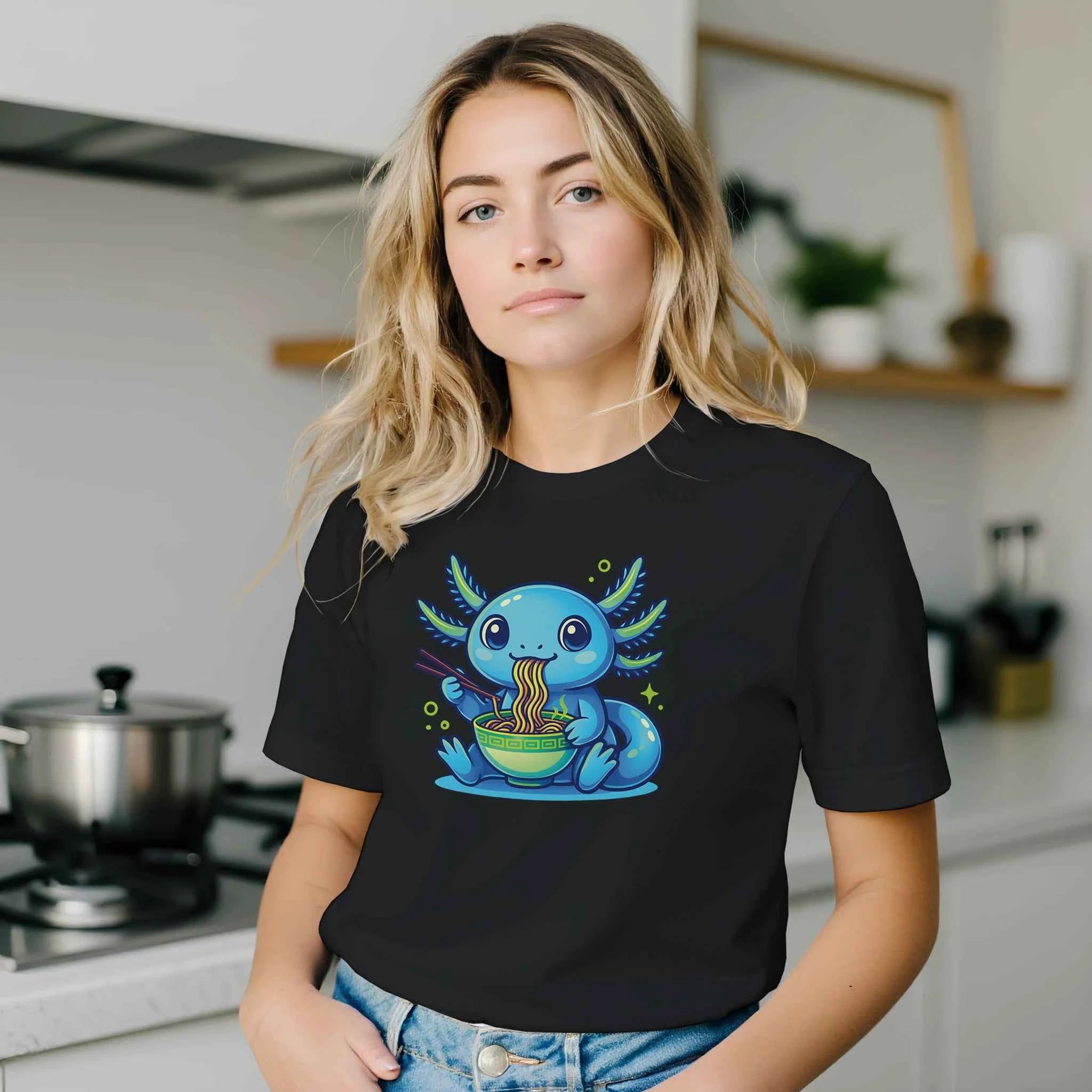 Kawaii Axolotl Ramen T-Shirt