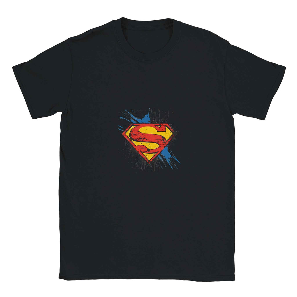 Distressed Superman Shield T-Shirt – Heroic Comic-Inspired Graphic Tee in Multiple Colors