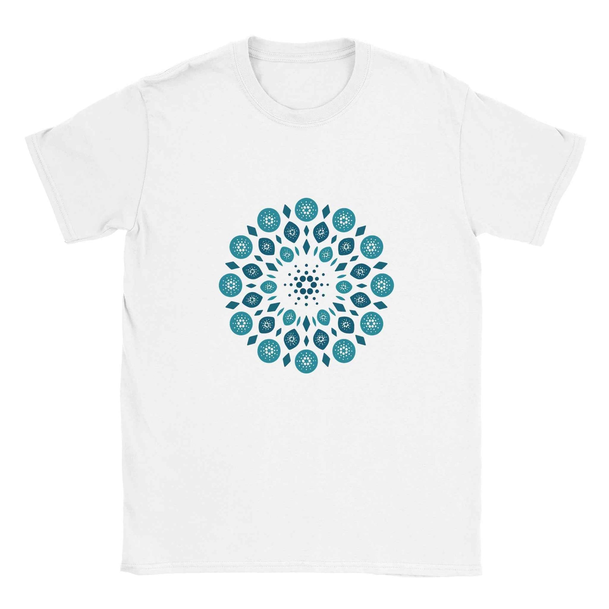 Cardano T-Shirt – Ornate Mandala Style in Cool Teal Hues