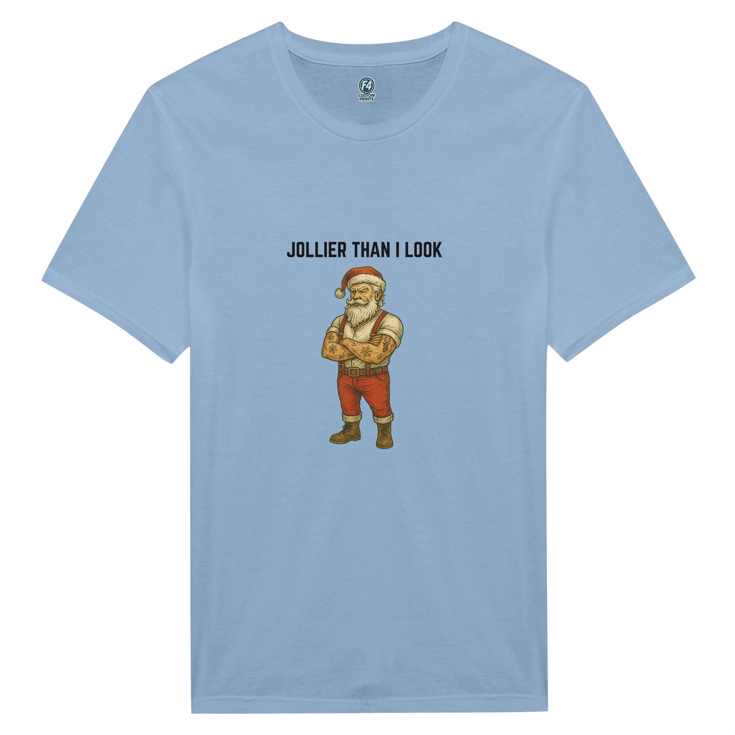 Tattooed Santa T-Shirt – Edgy Holiday Graphic Tee - F4 Custom Prints
